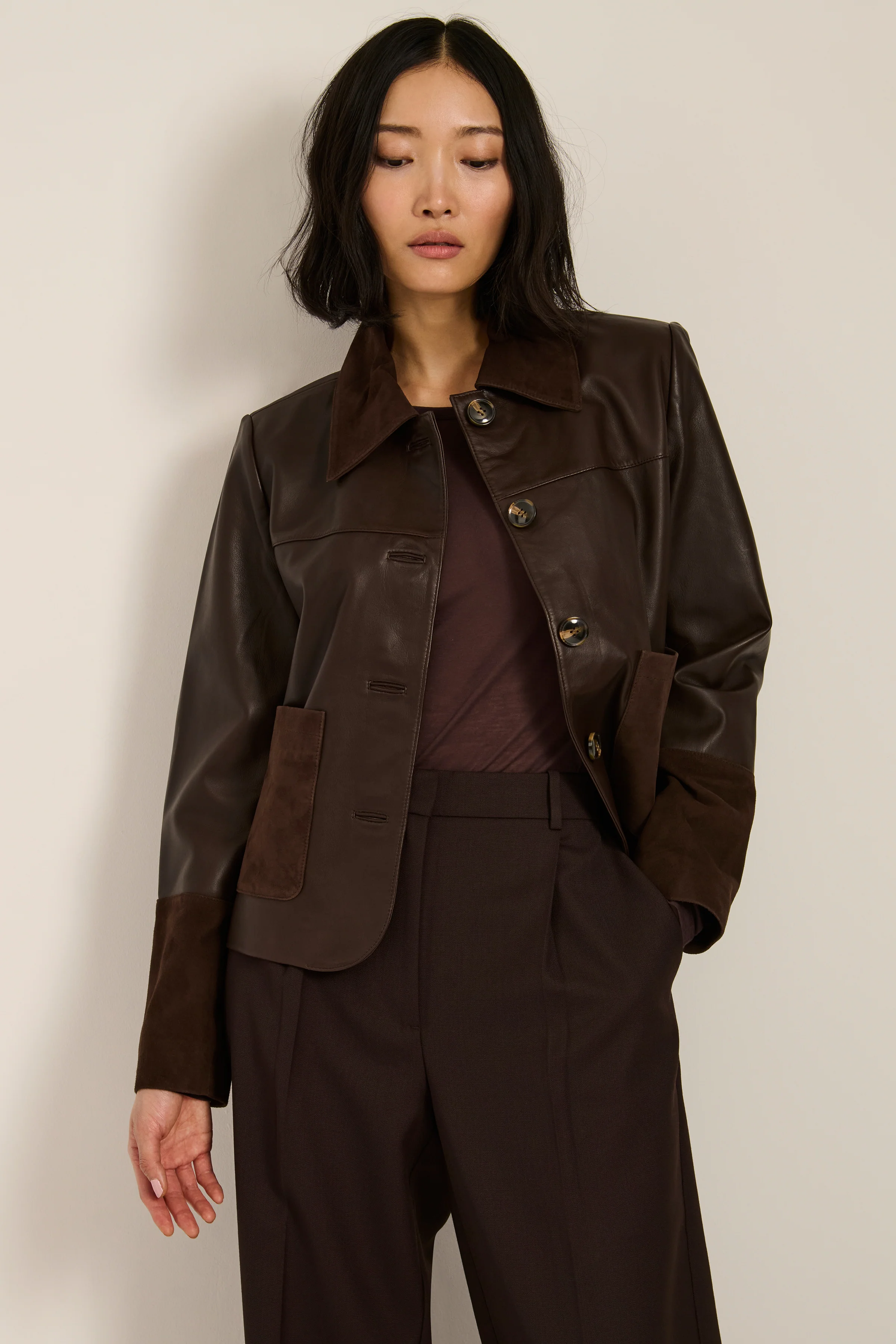 Artisan Suede and Leather Barn Jacket - Image 3