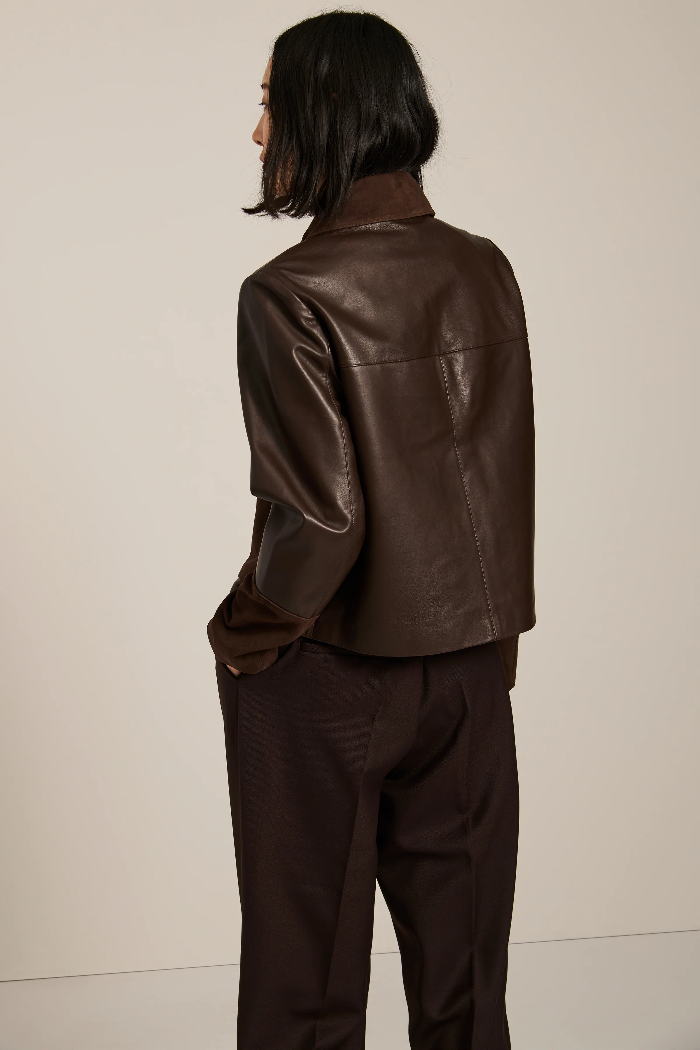 Artisan Suede and Leather Barn Jacket - Image 6