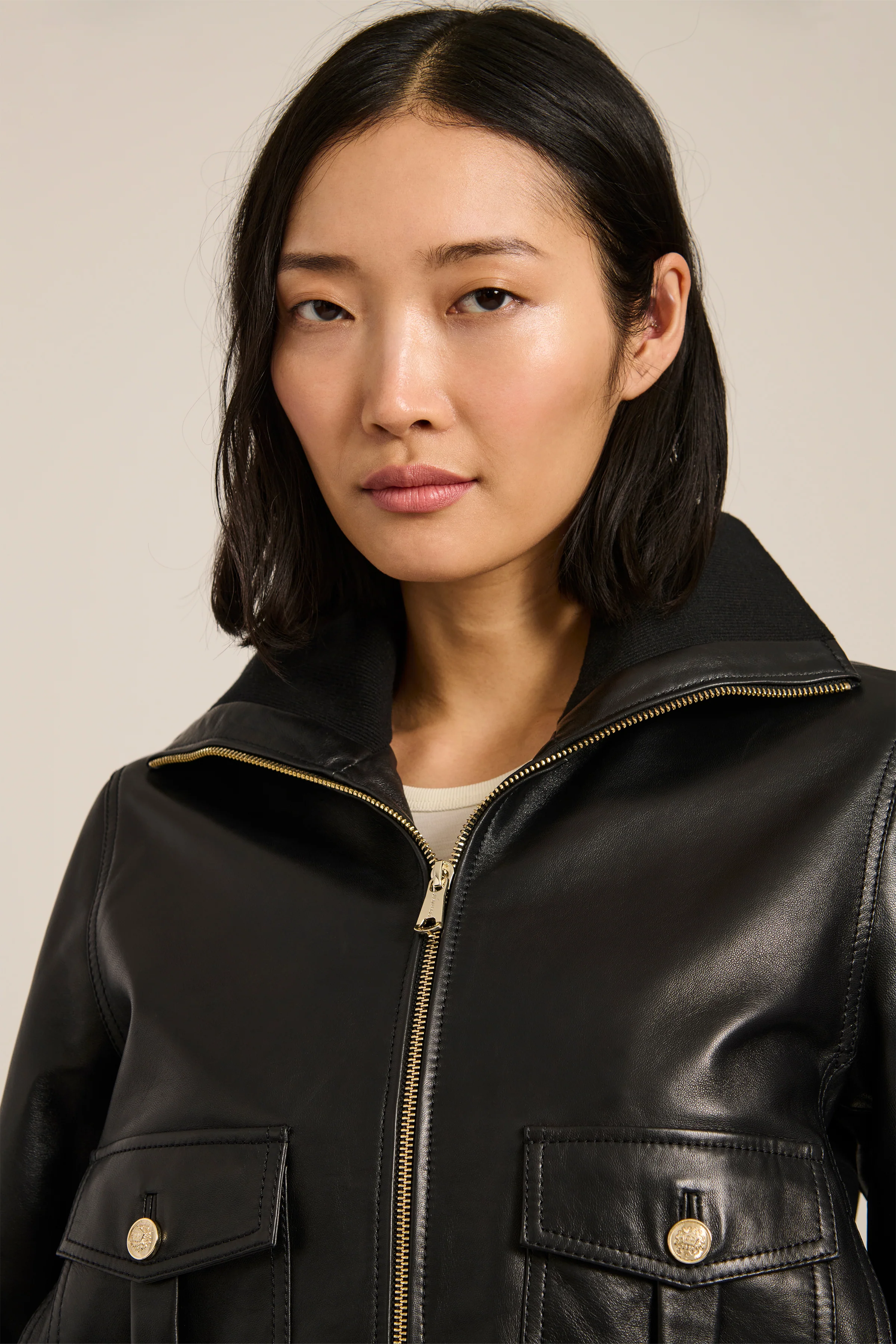 Hudson Leather Bomber Jacket - Image 3