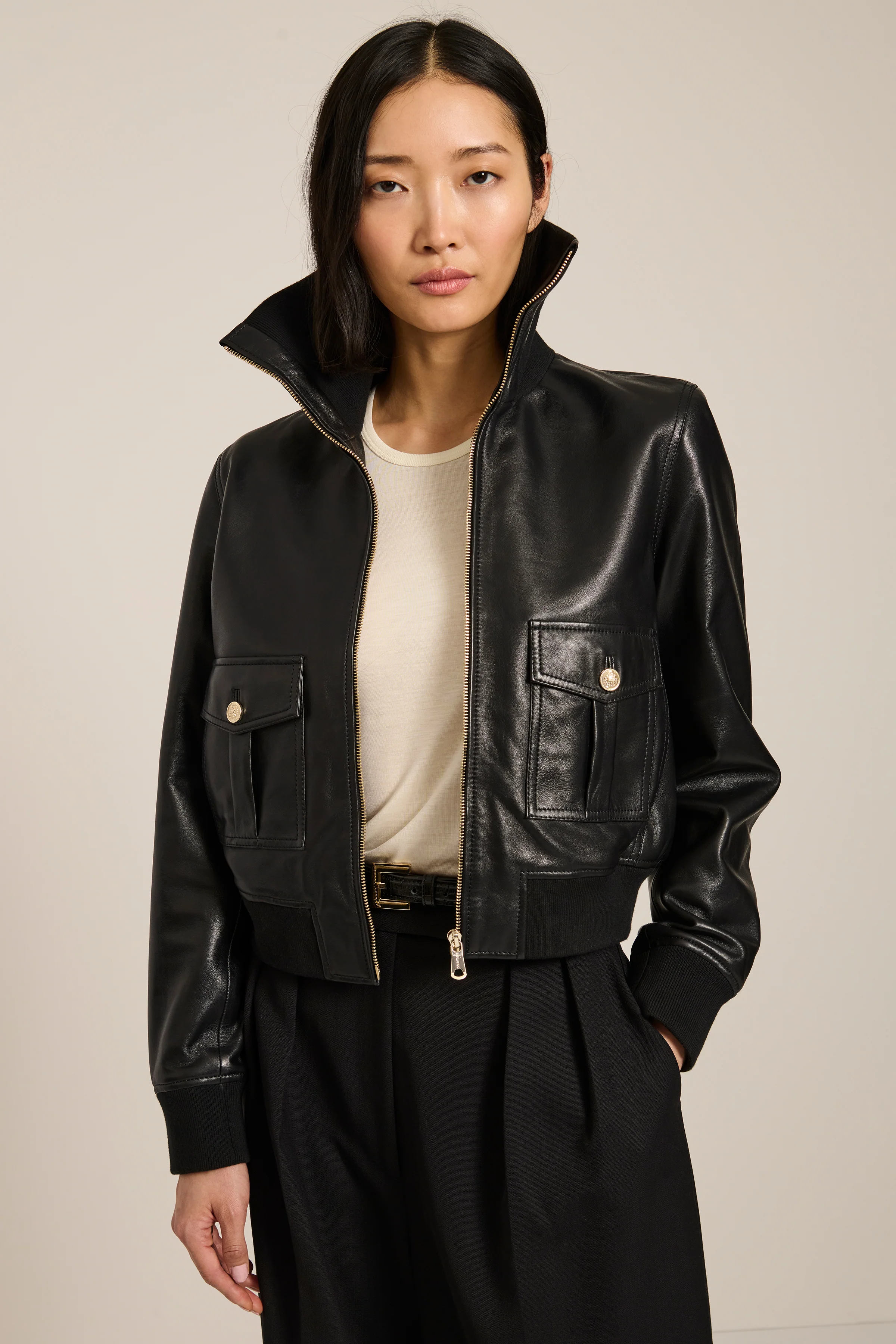 Hudson Leather Bomber Jacket - Image 4