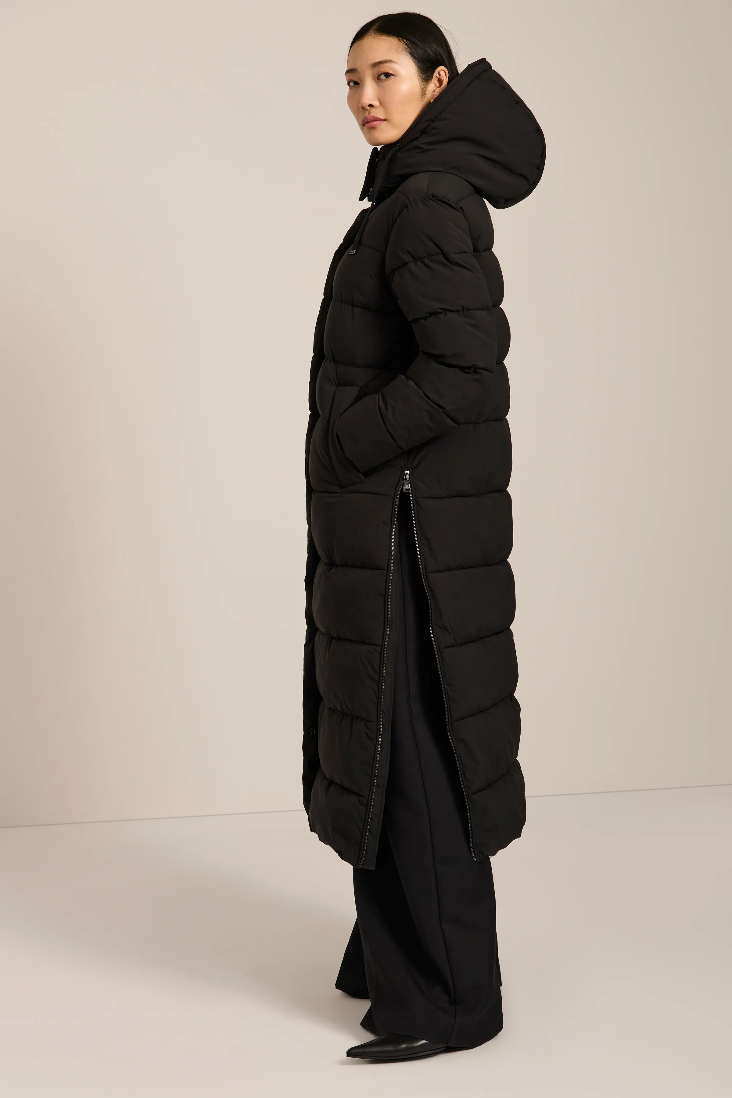 Adele Long Hooded Puffer Coat - Image 6