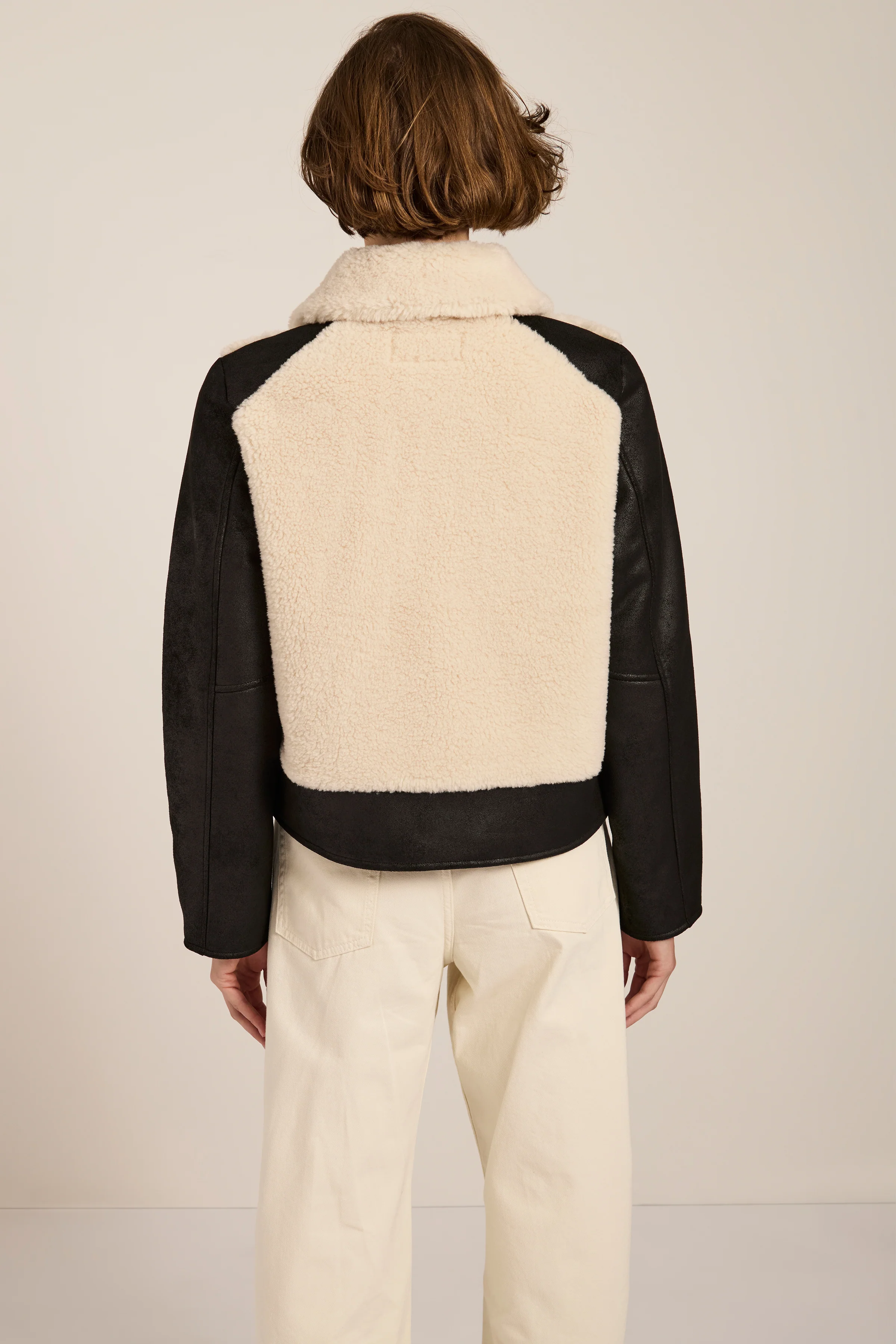 Astor Faux Shearling and Leather Jacket - Image 3