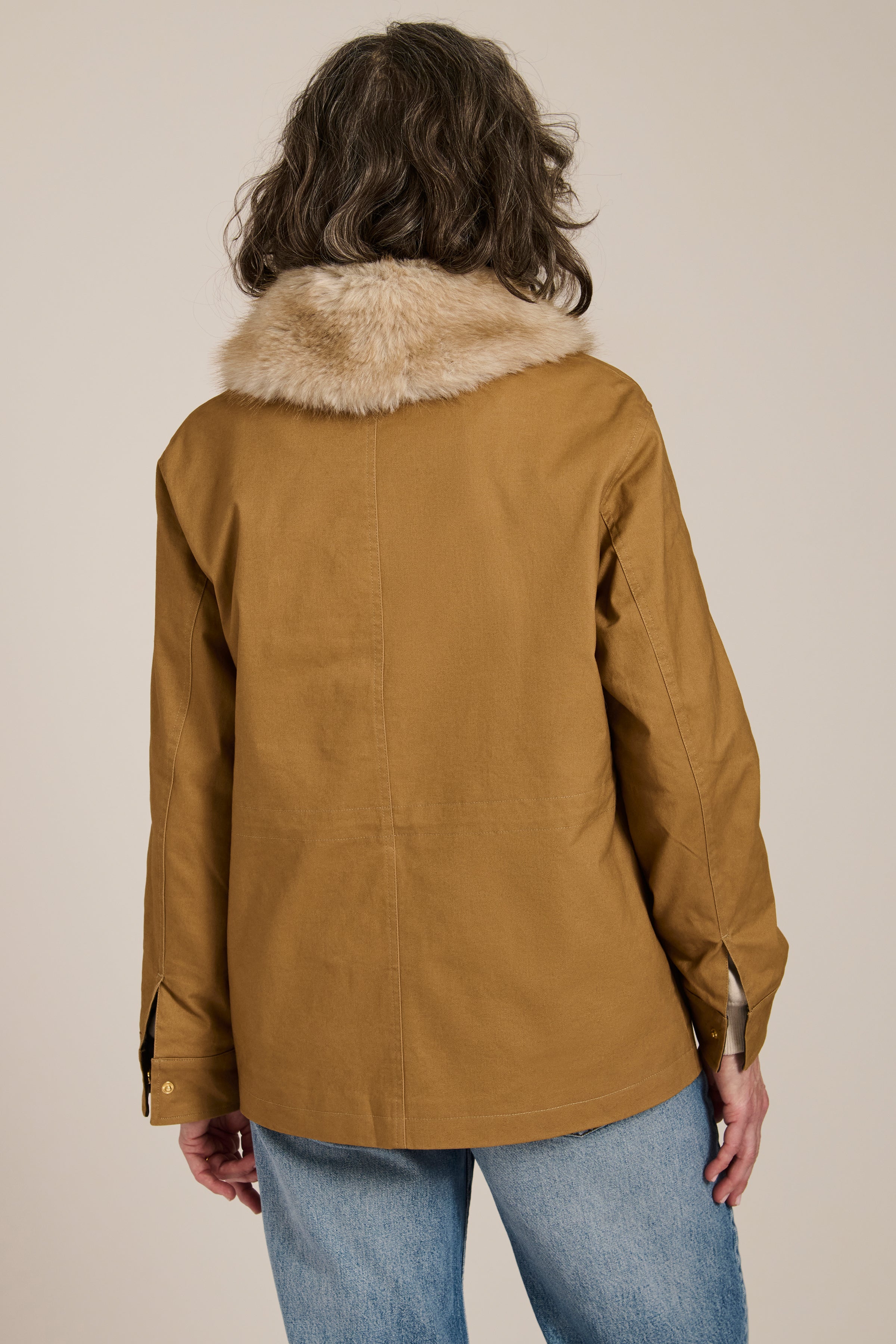 Audrey Faux Fur Collar Utility Jacket - Image 5