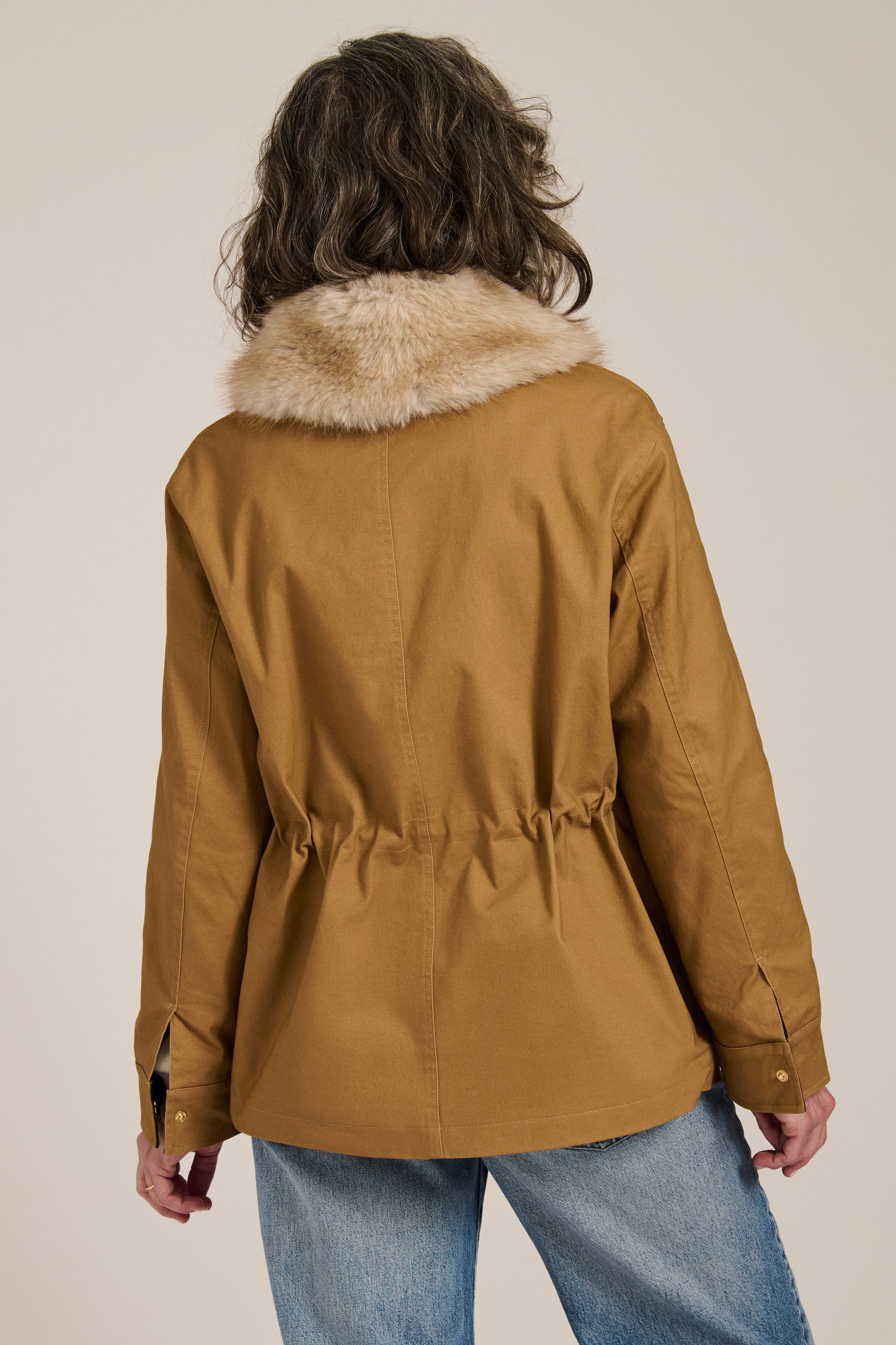 Audrey Faux Fur Collar Utility Jacket - Image 6