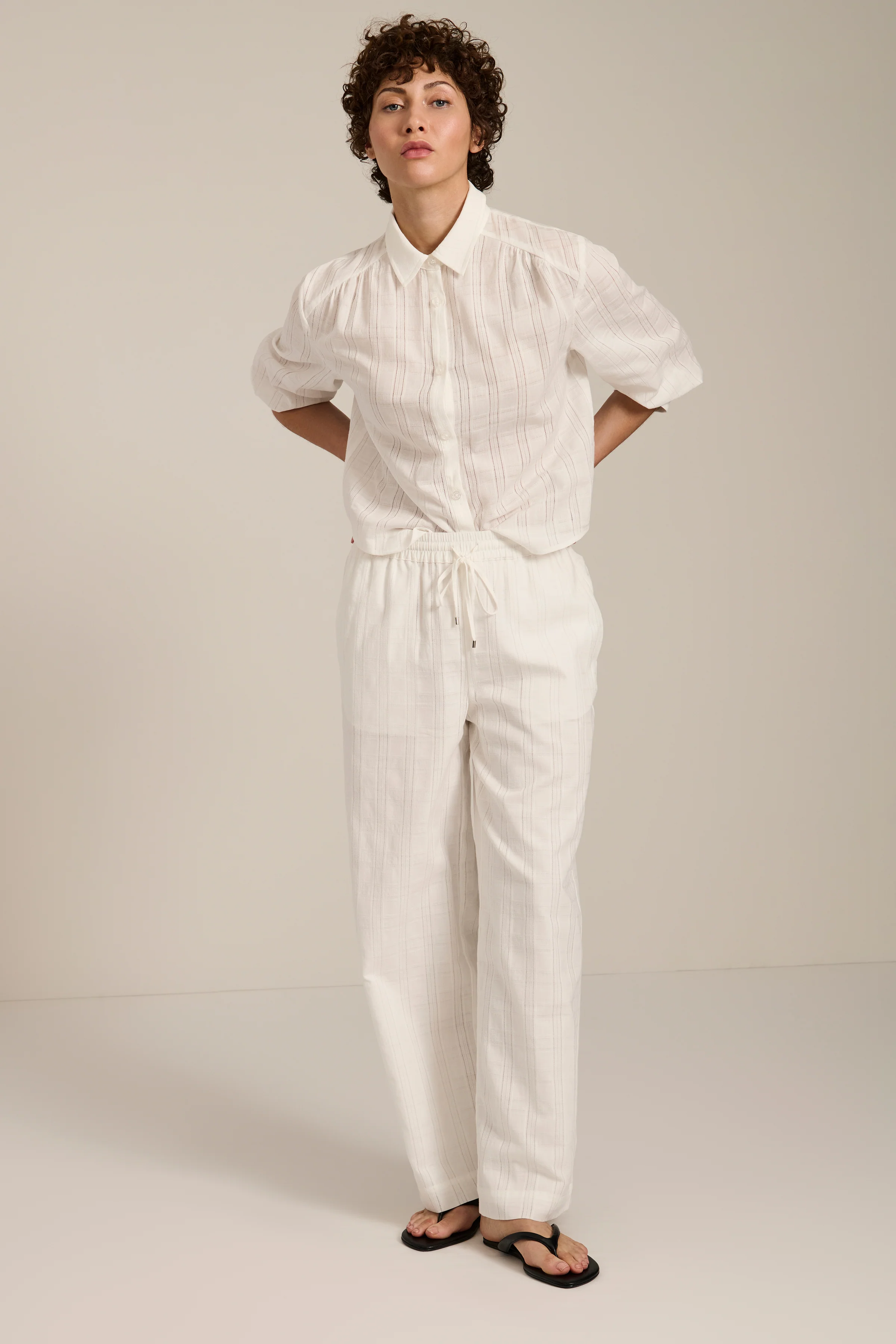 Balloon Sleeve Button Up Shirt - Image 9
