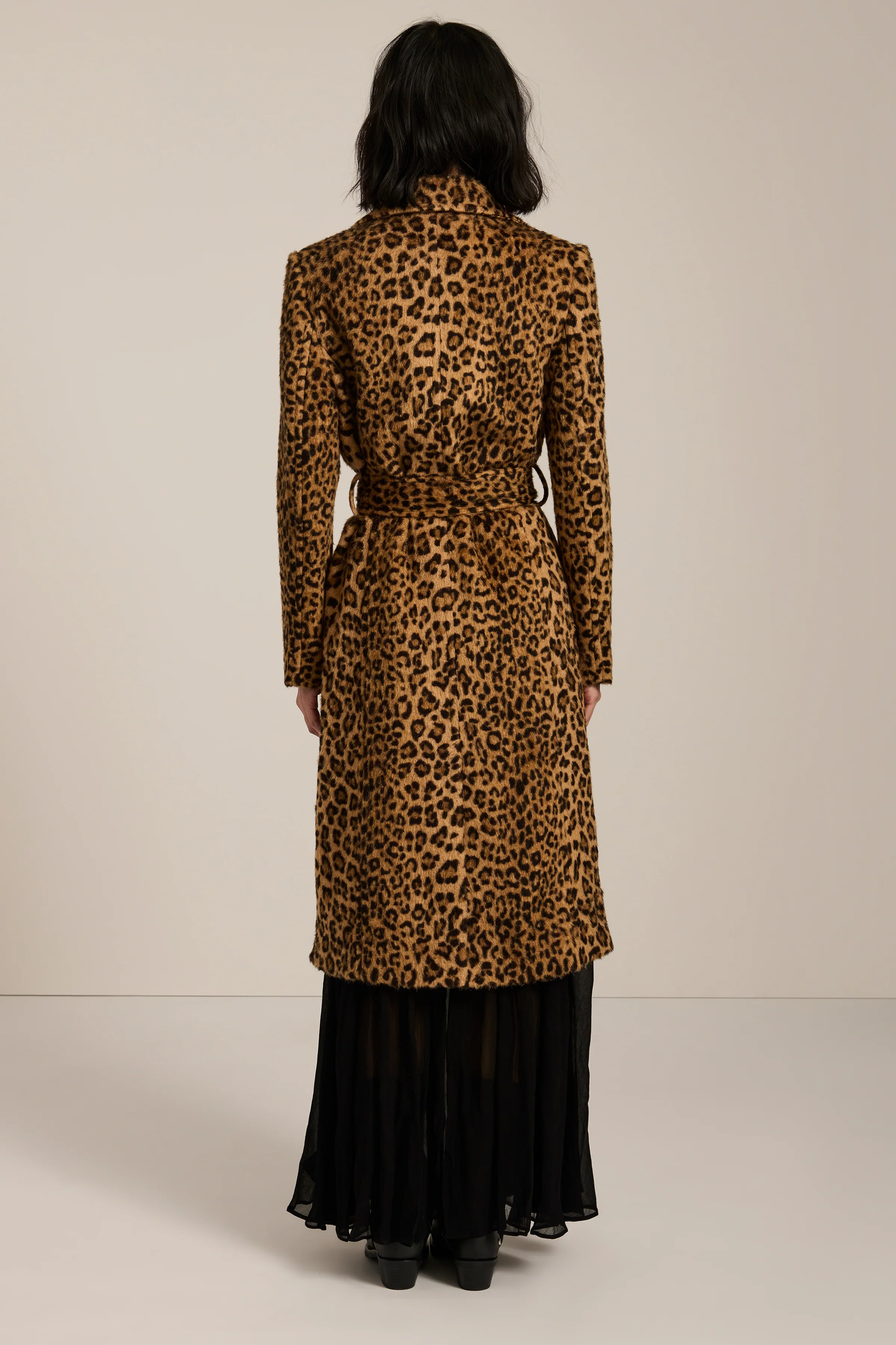 Bianca Leopard Belted Faux Fur Coat - Image 4