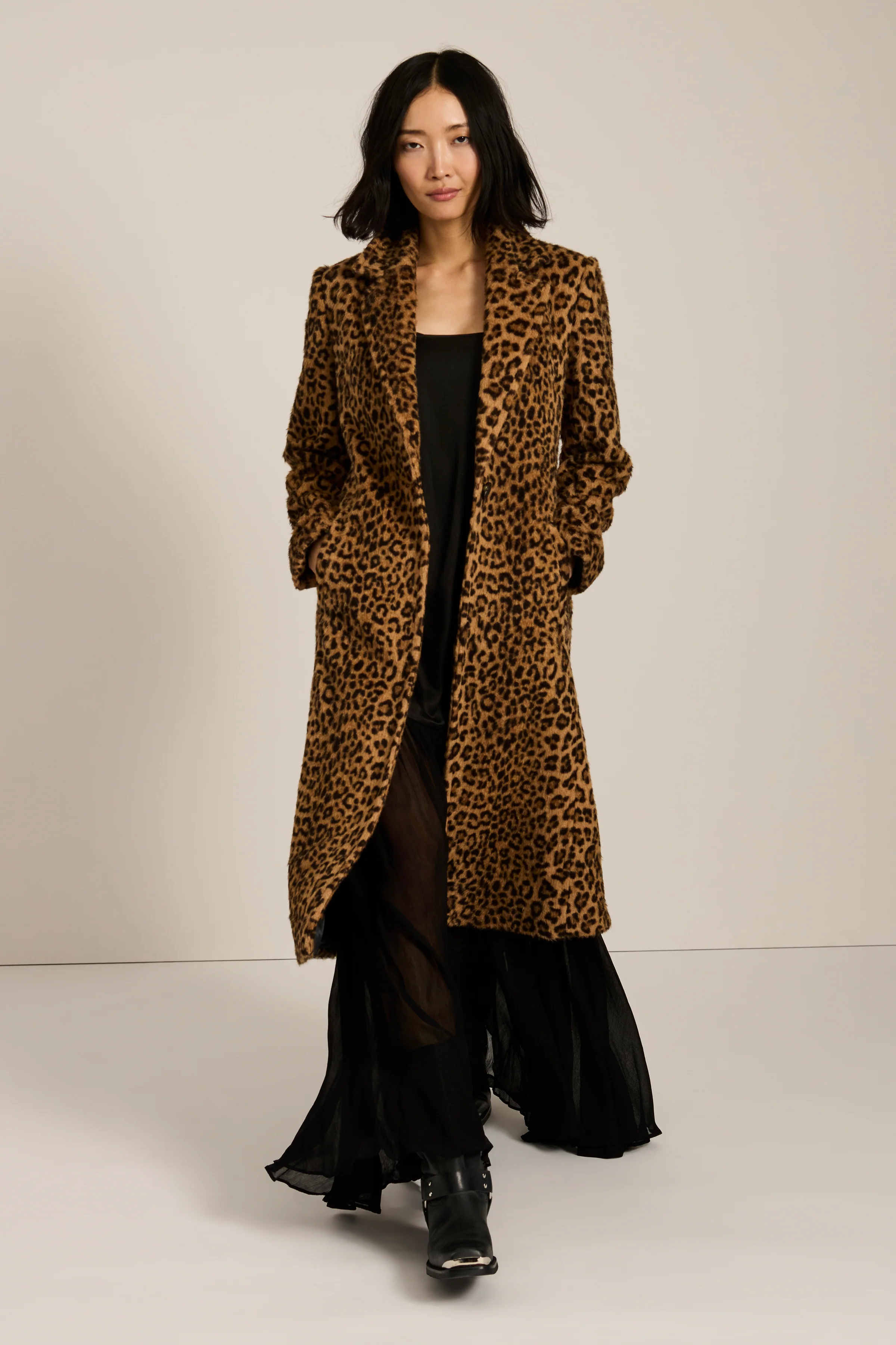 Bianca Leopard Belted Faux Fur Coat - Image 5