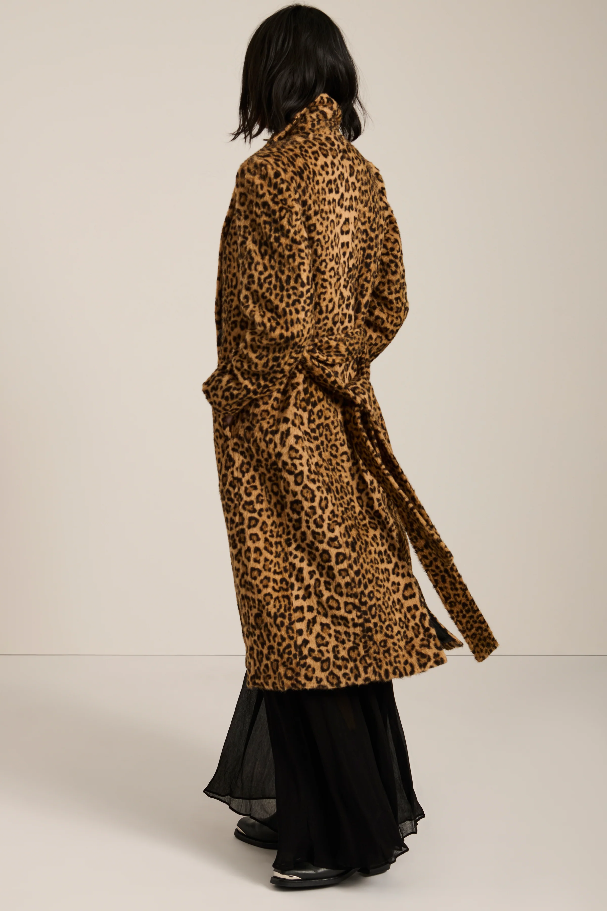 Bianca Leopard Belted Faux Fur Coat - Image 6