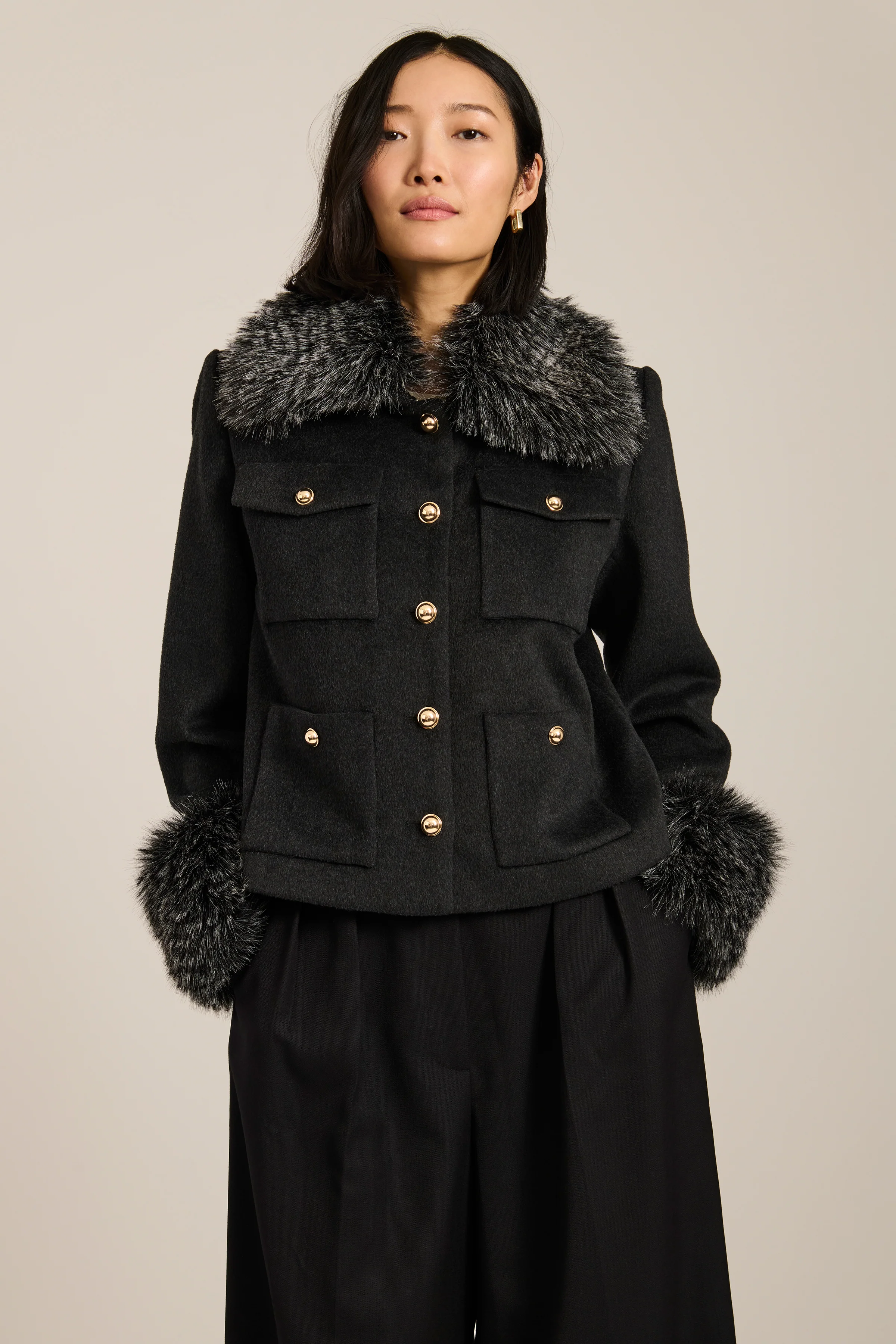 Blair Faux Fur Trim Jacket