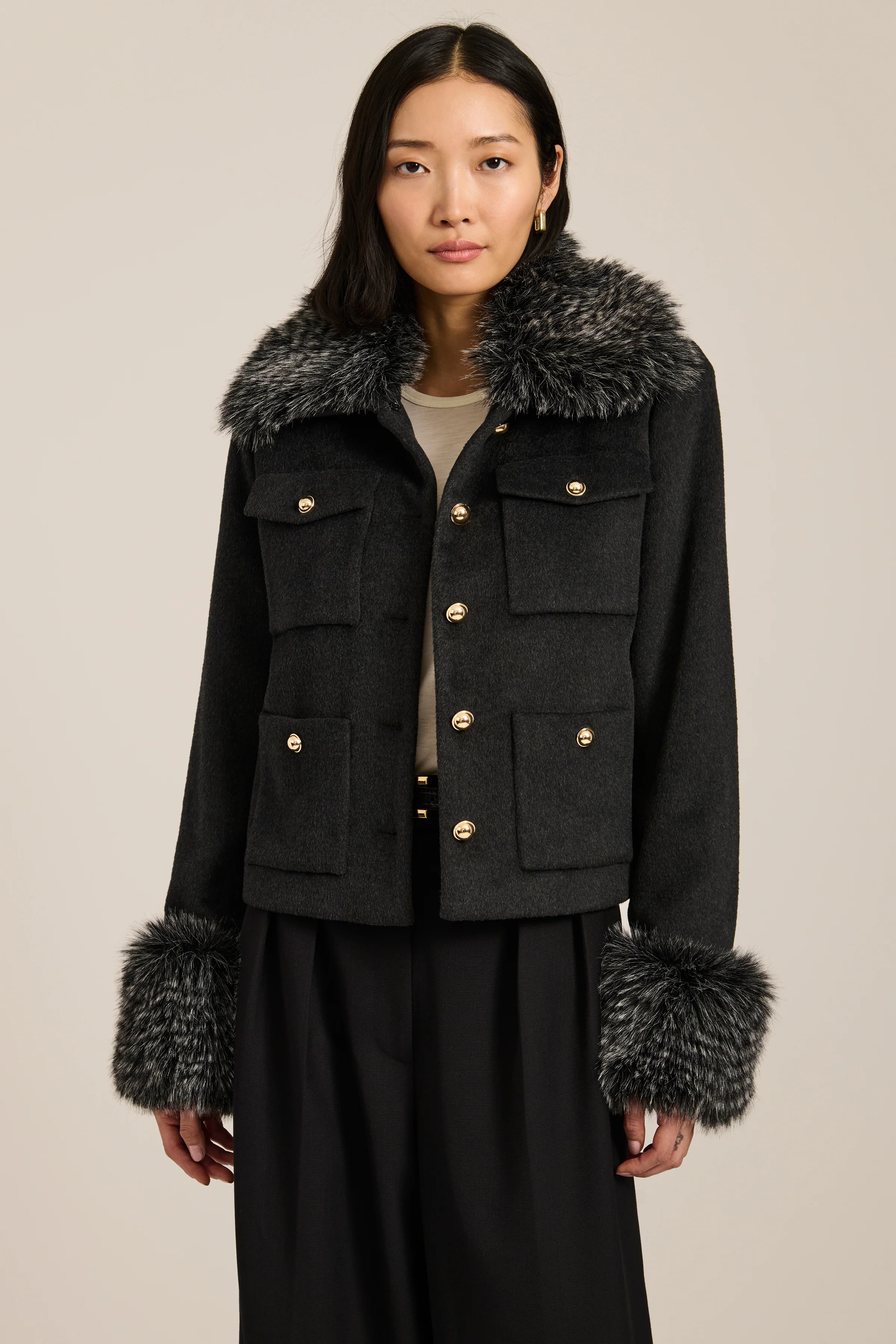 Blair Faux Fur Trim Jacket - Image 2