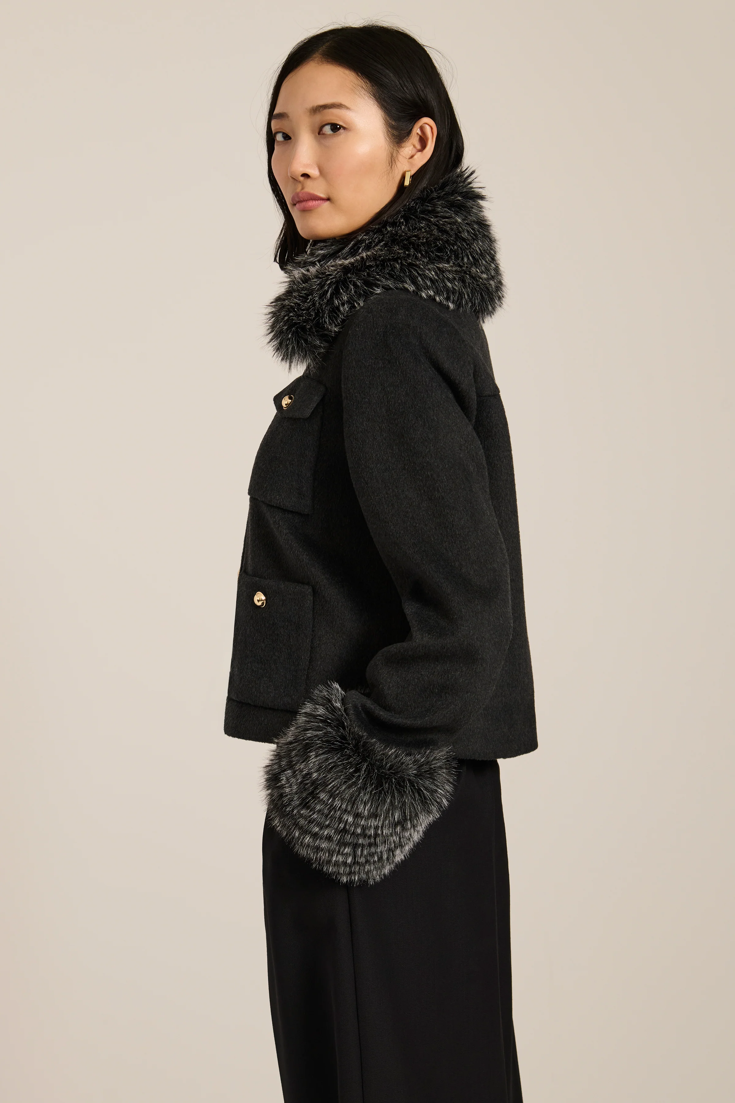 Blair Faux Fur Trim Jacket - Image 5