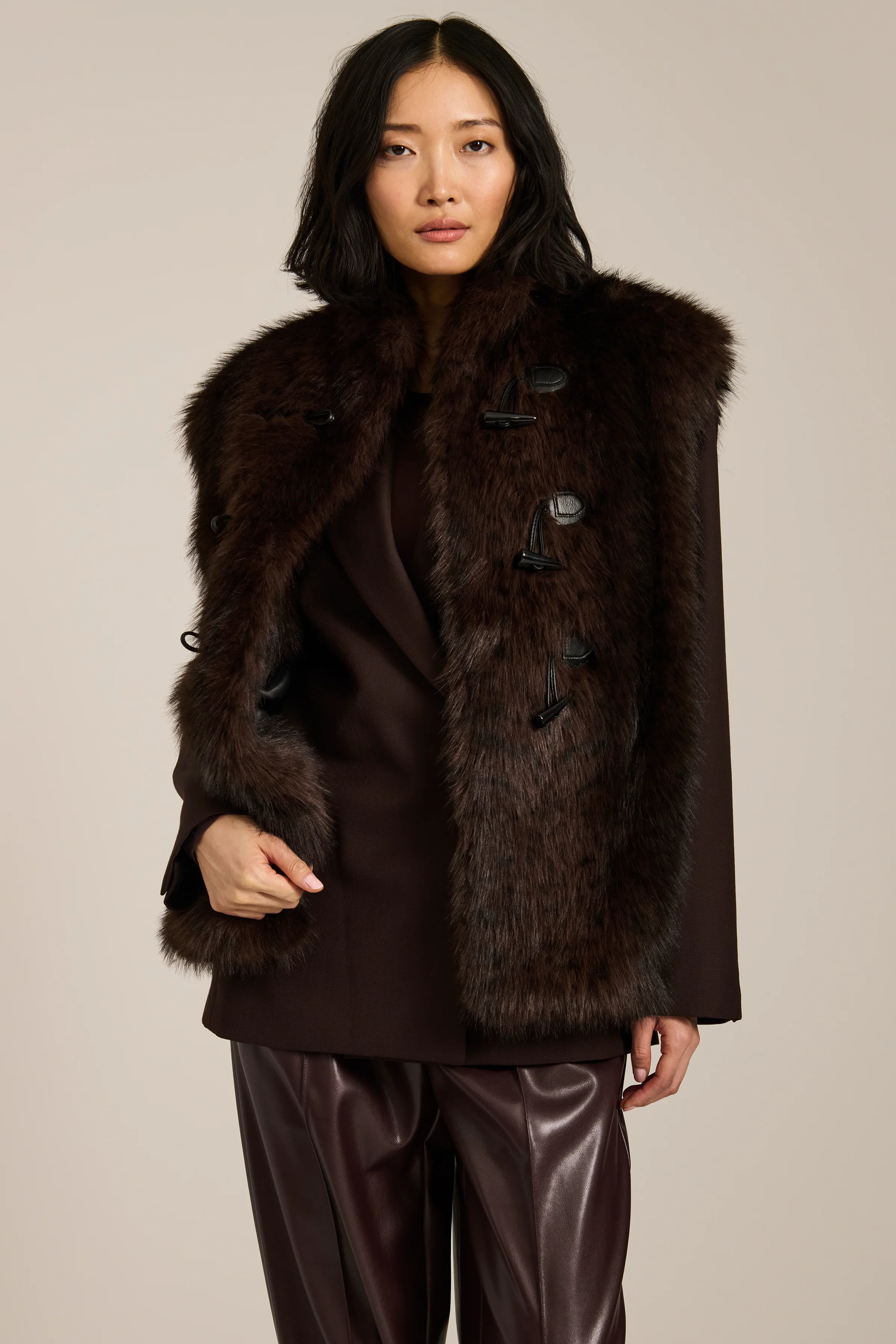 Bowery Spotted Faux Fur Vest - Image 4