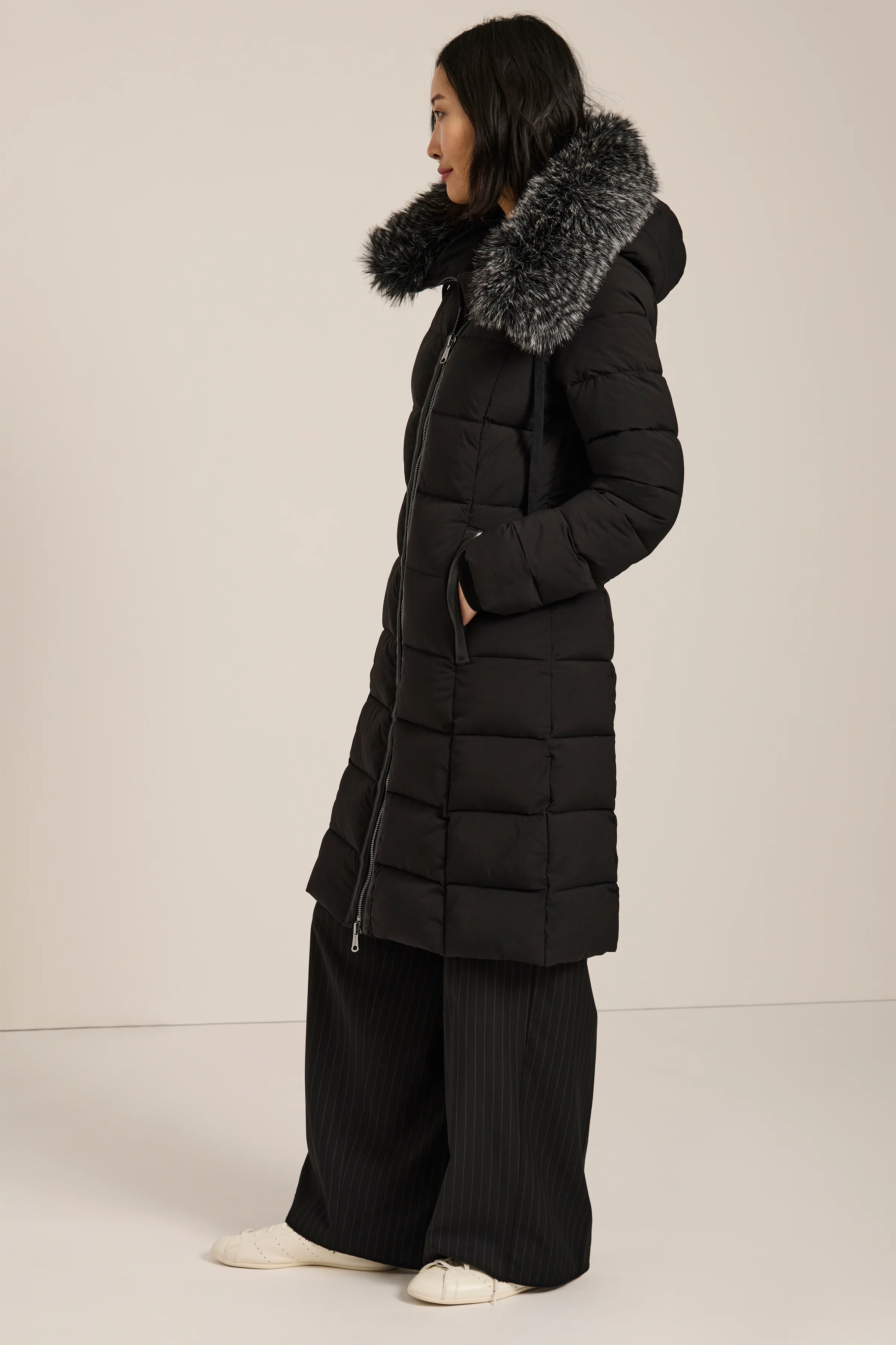 Celia Faux Fur Hooded Puffer Coat - Image 5