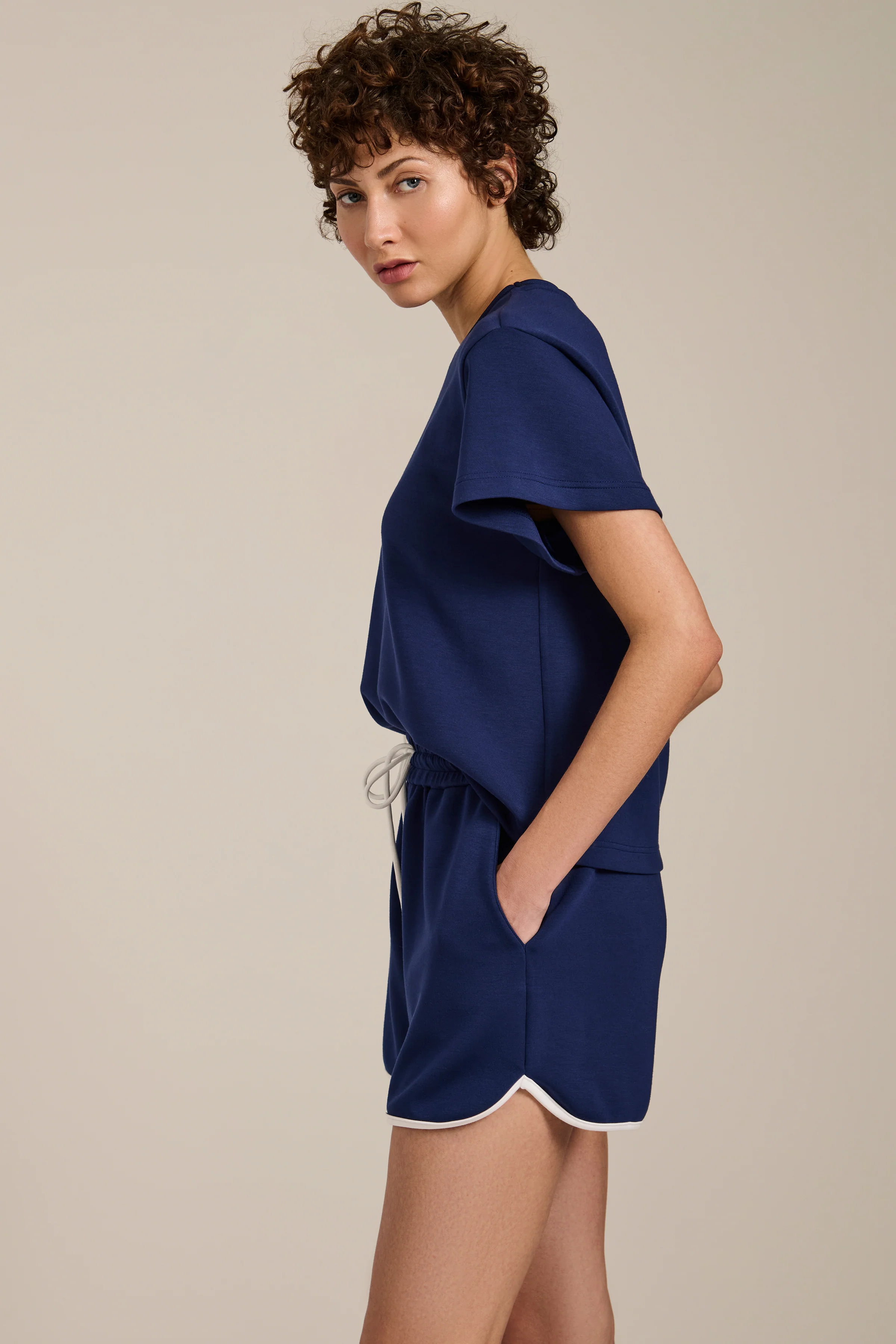 Cropped Tee with Trim Detail - Image 2