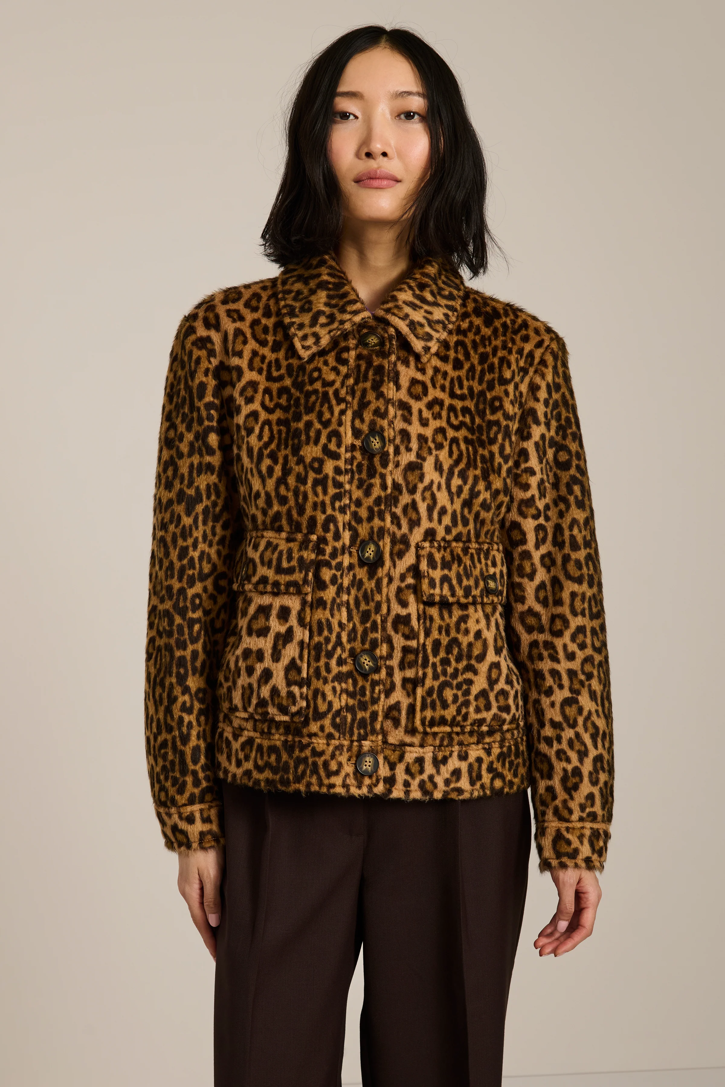 Dakota Brushed Leopard Print Jacket