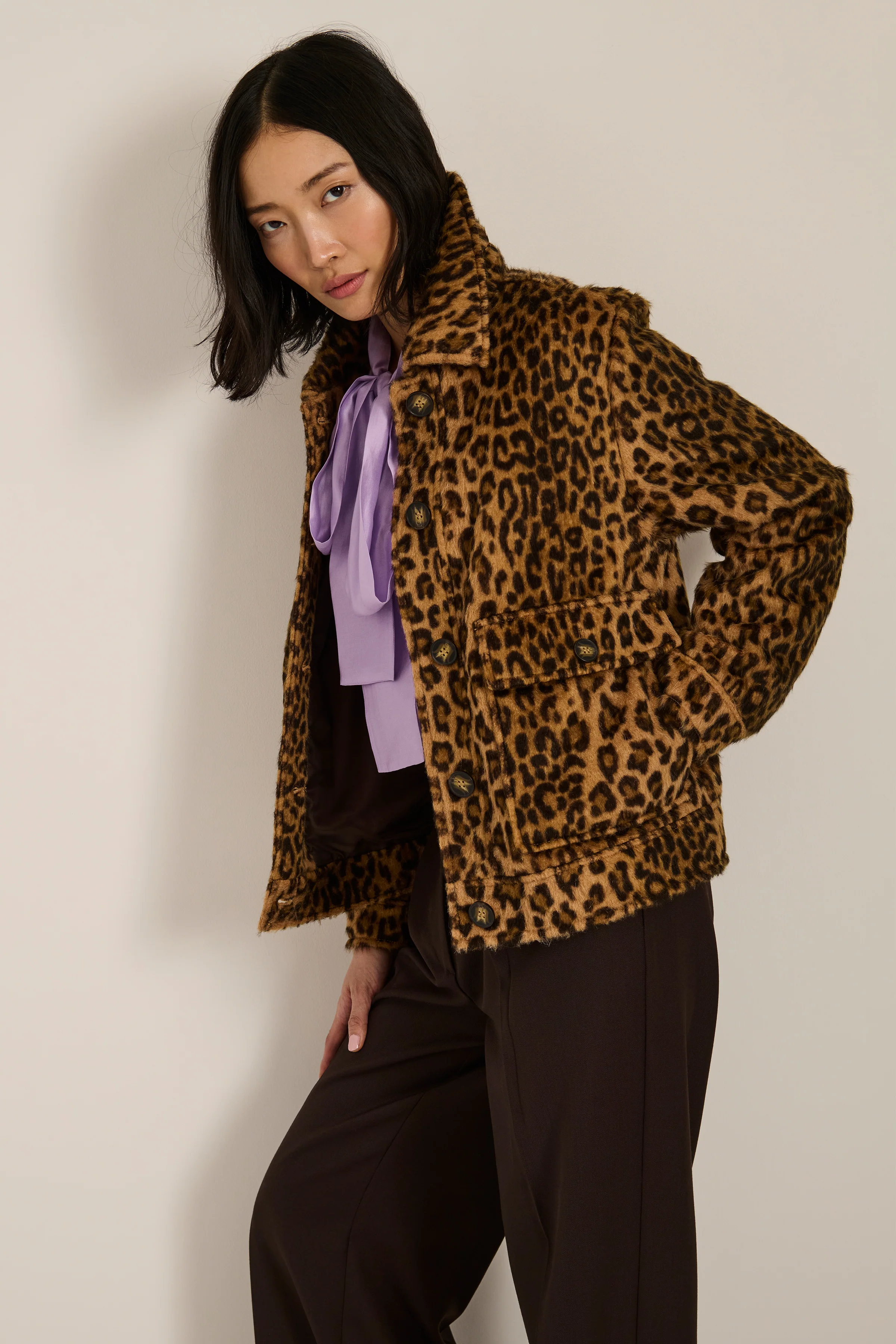 Dakota Brushed Leopard Print Jacket - Image 3