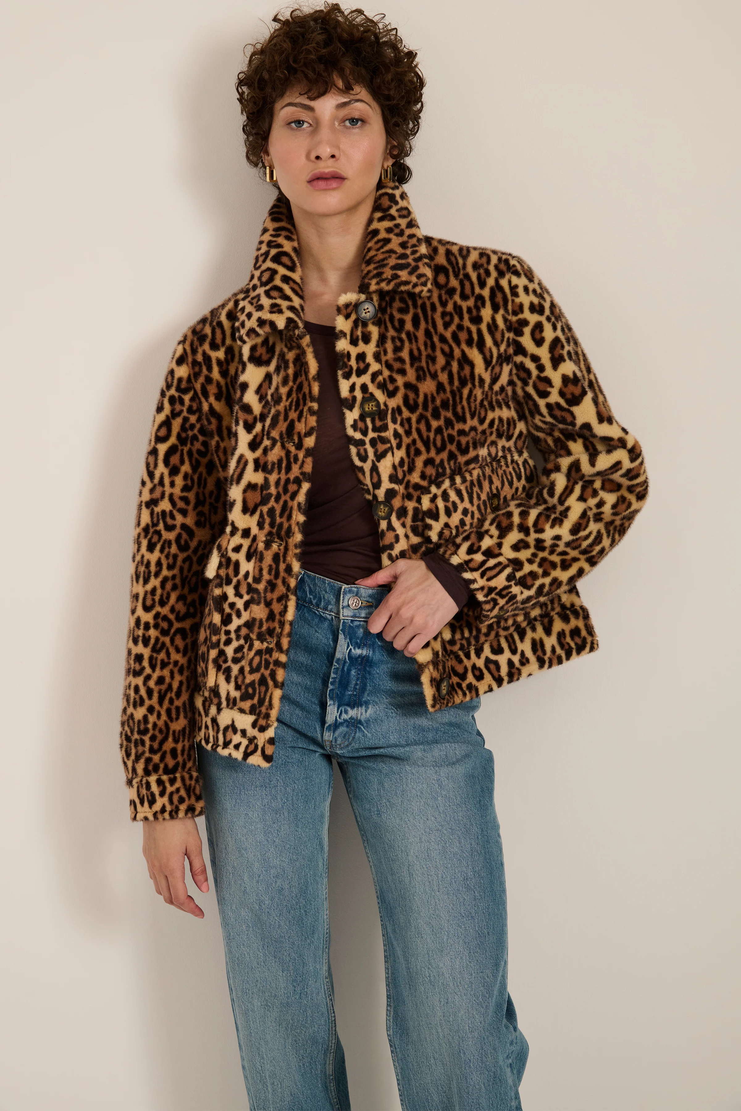 Dakota Leopard Print Faux Fur Jacket - Image 3