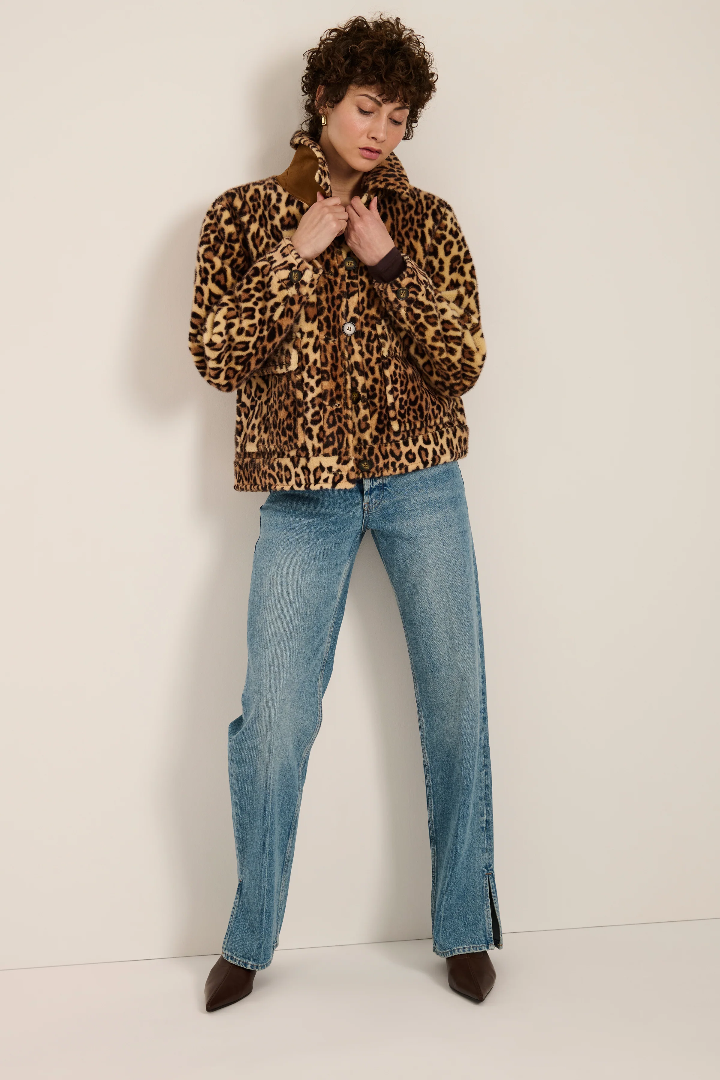 Dakota Leopard Print Faux Fur Jacket - Image 4