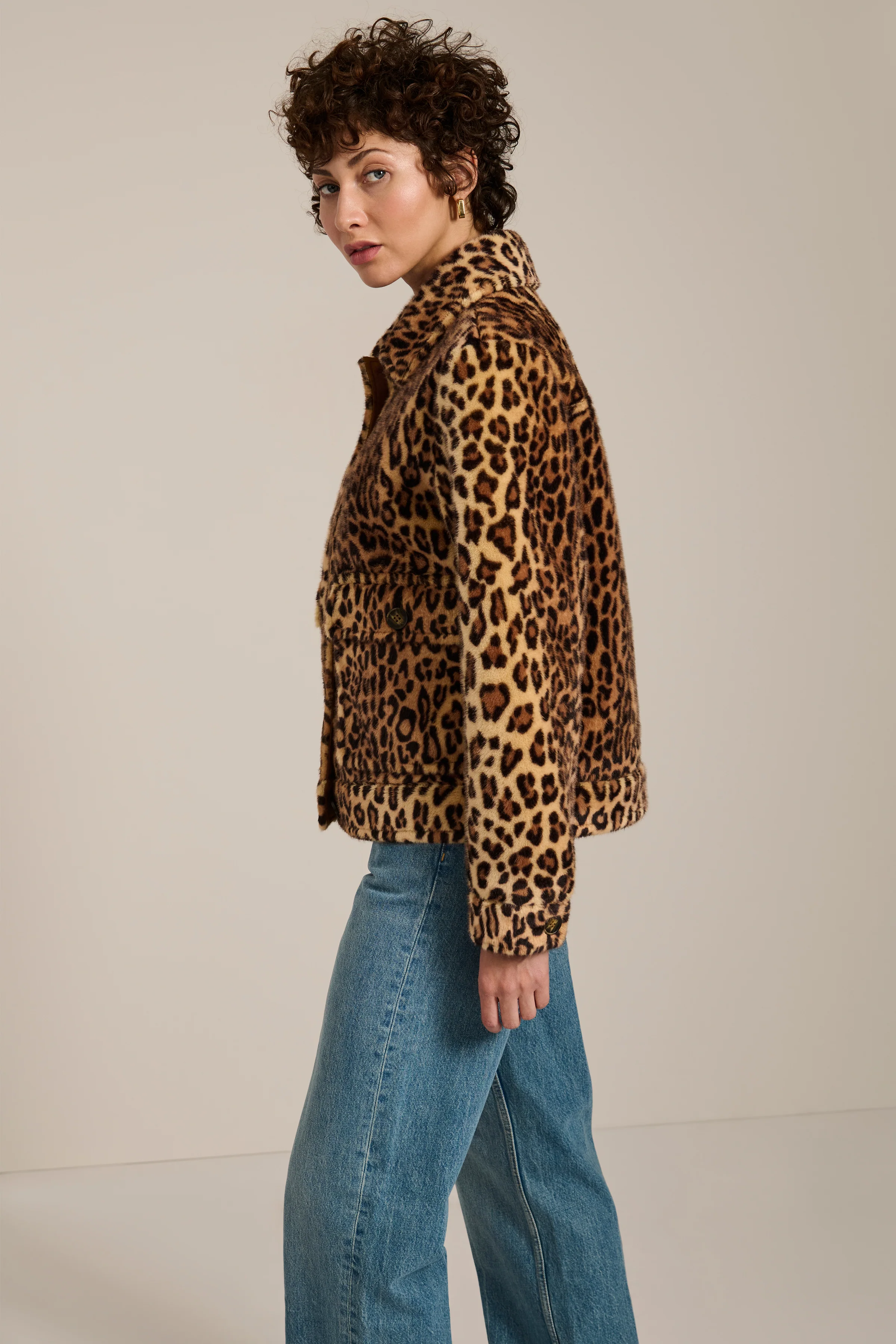 Dakota Leopard Print Faux Fur Jacket - Image 5