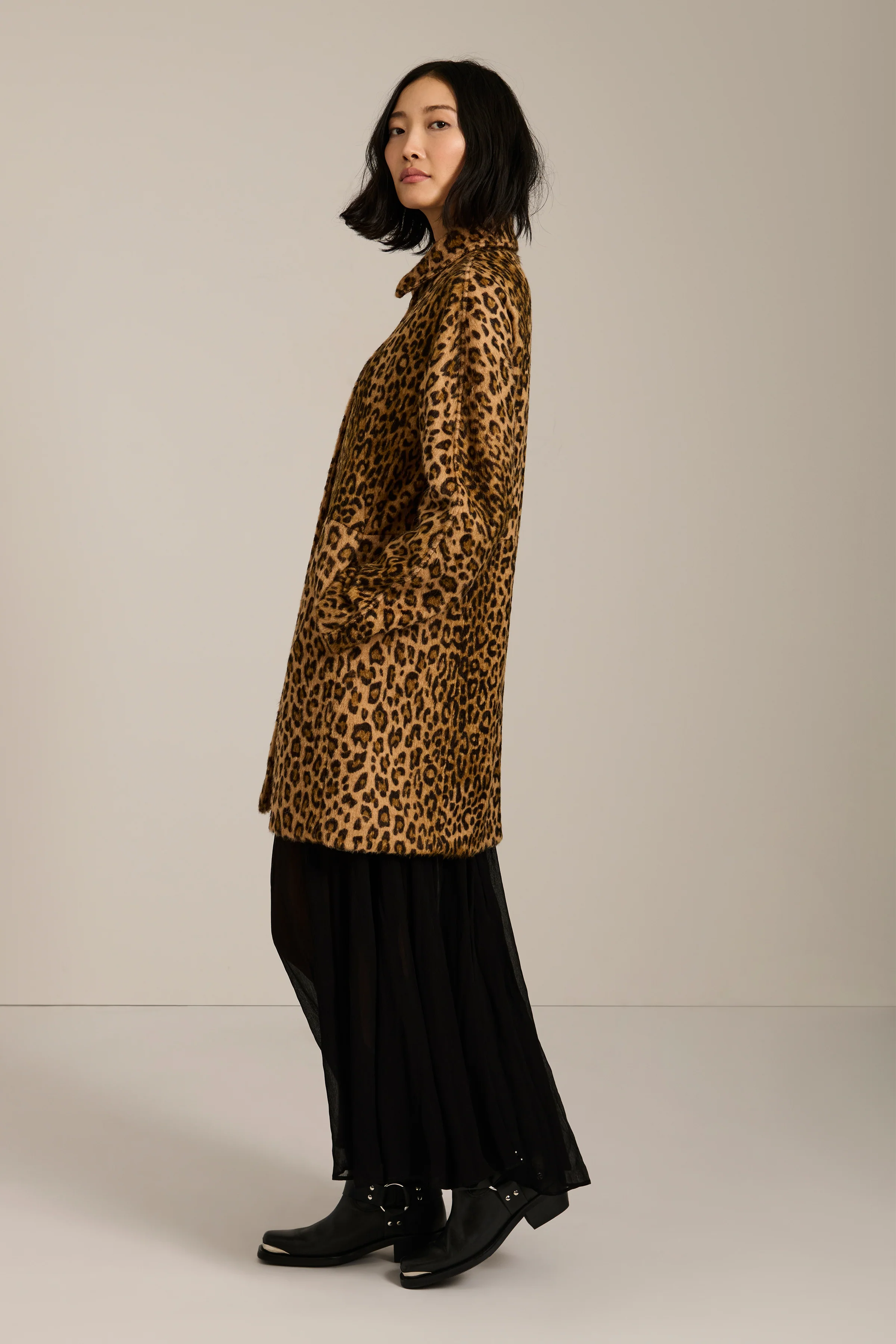 Downtown Brushed Leopard Print Coat - Image 3
