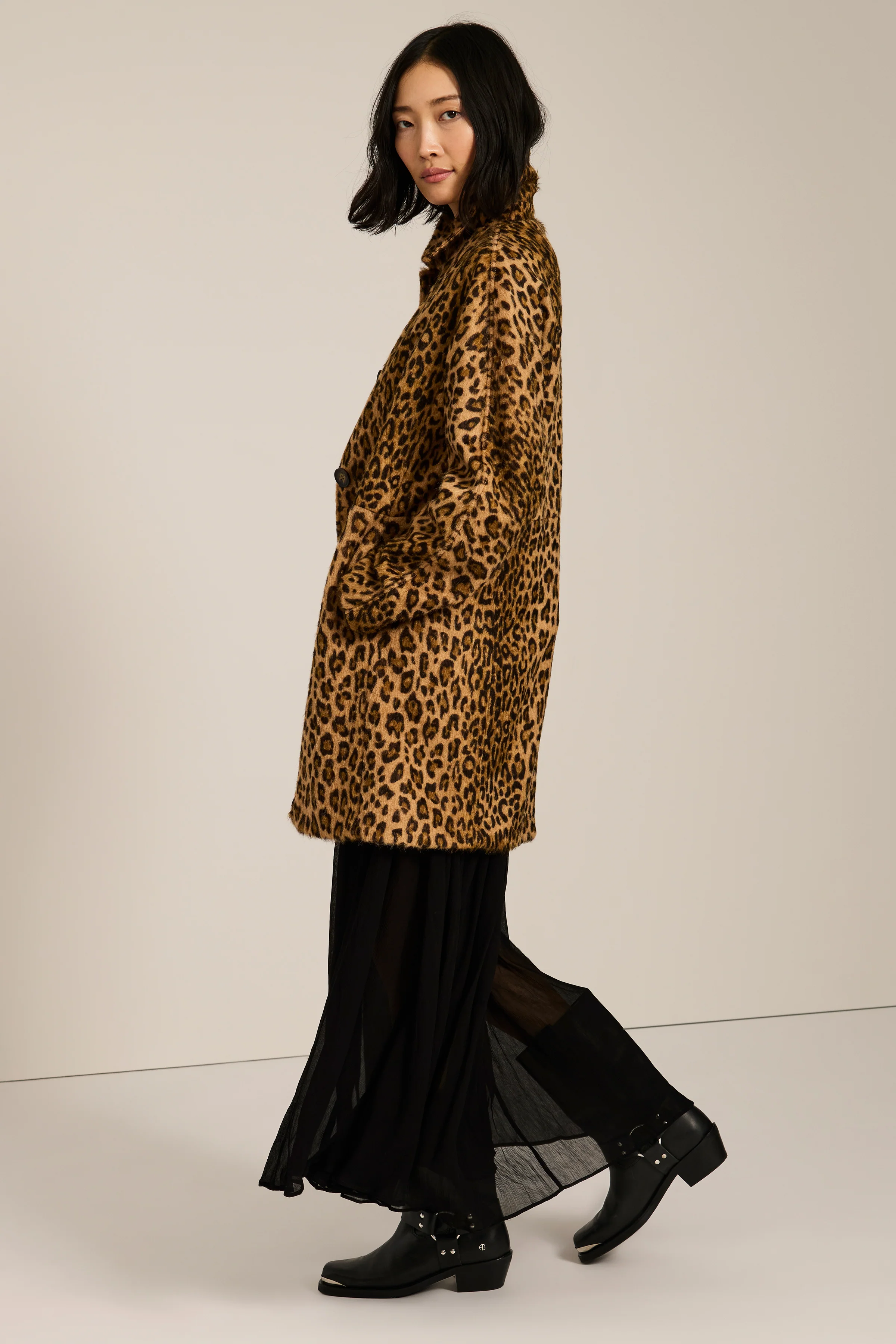 Downtown Brushed Leopard Print Coat - Image 5