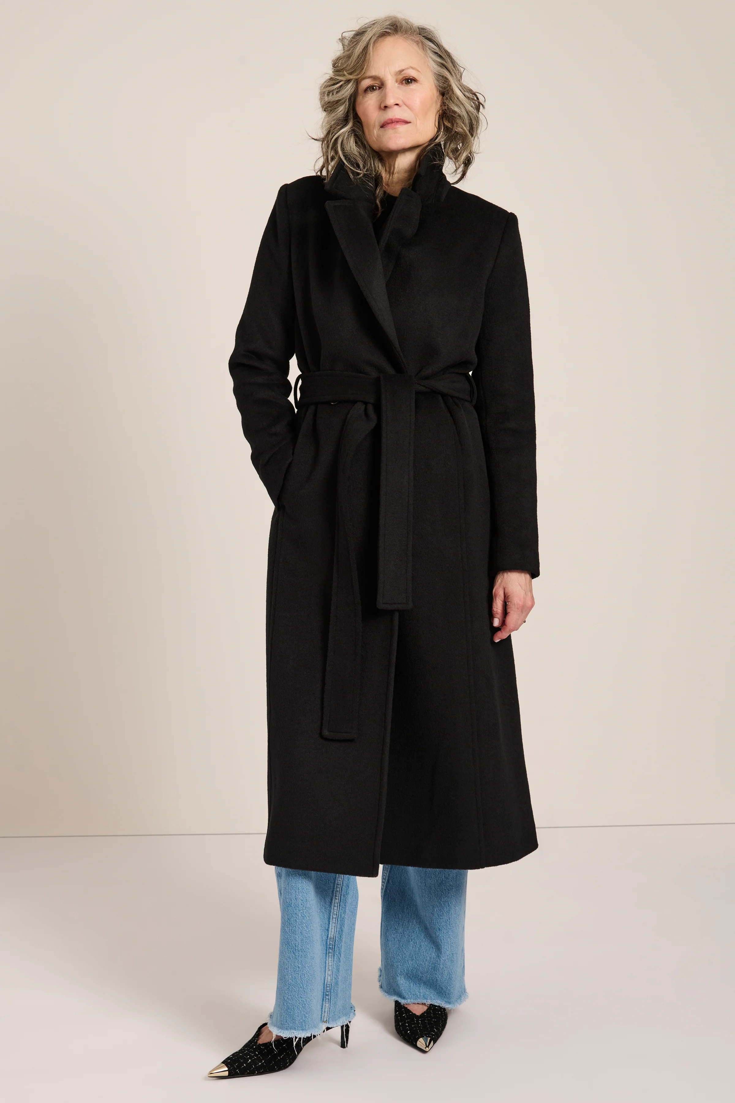 Genevieve Faux Fur Collar Belted Coat - Image 8