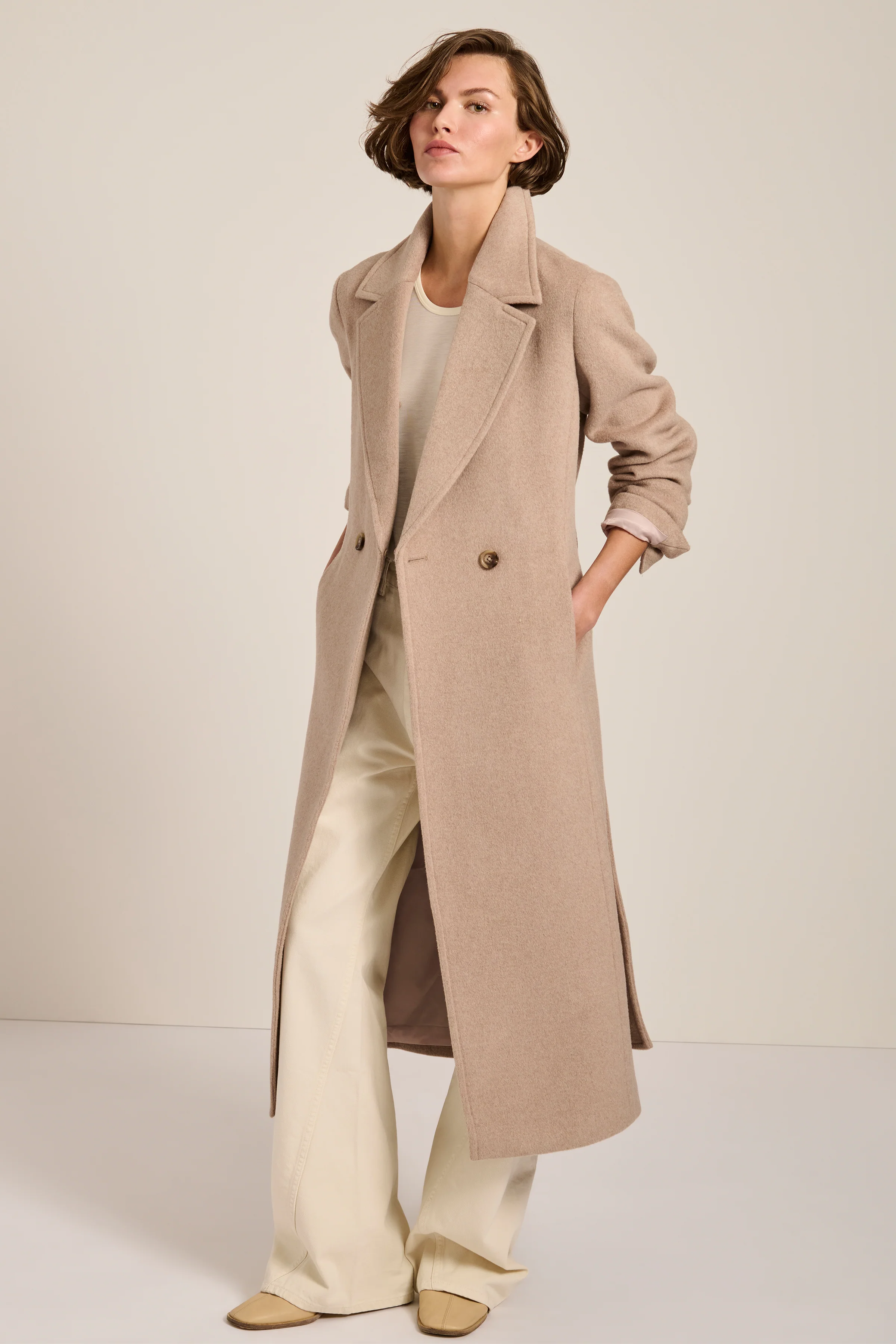 Genevieve Faux Fur Collar Belted Coat - Image 6