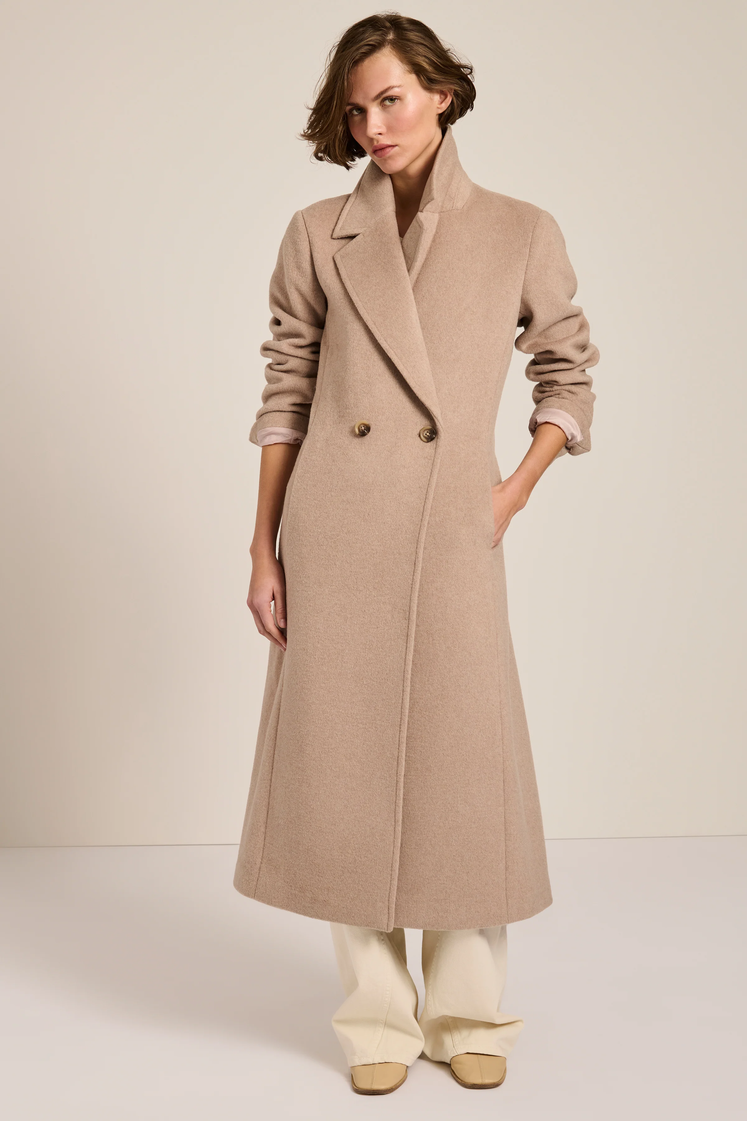 Genevieve Faux Fur Collar Belted Coat - Image 7