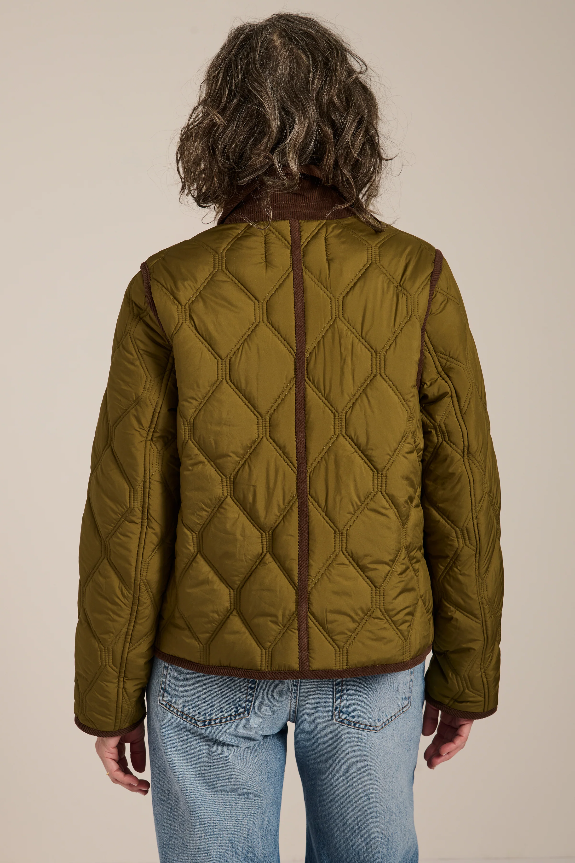 Hudson Corduroy Collar Quilted Jacket - Image 7