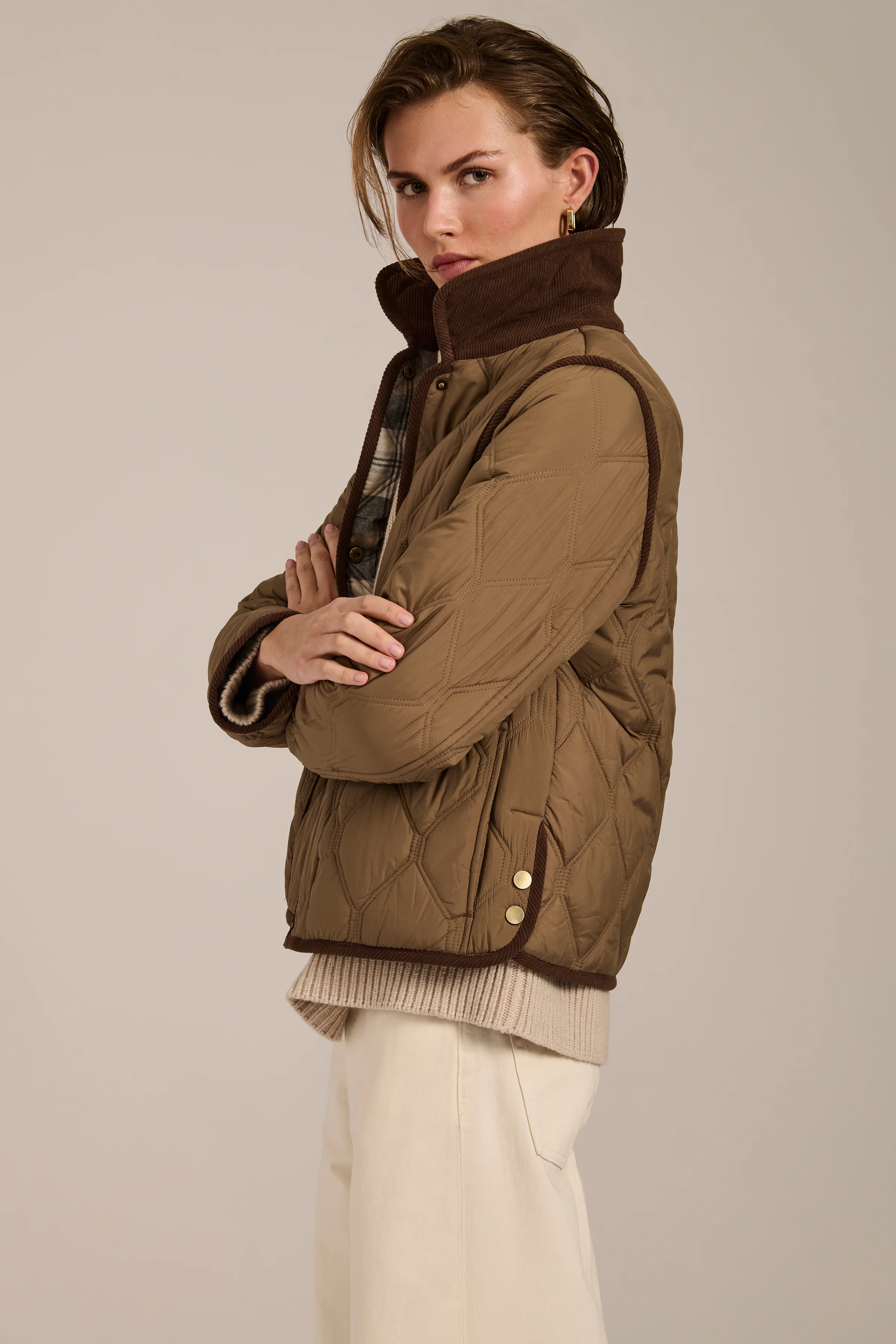 Hudson Corduroy Collar Quilted Jacket - Image 3