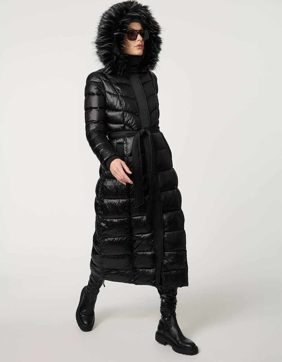 Jetsetter Vegan Fur Trim Long Puffer Coat - Image 3