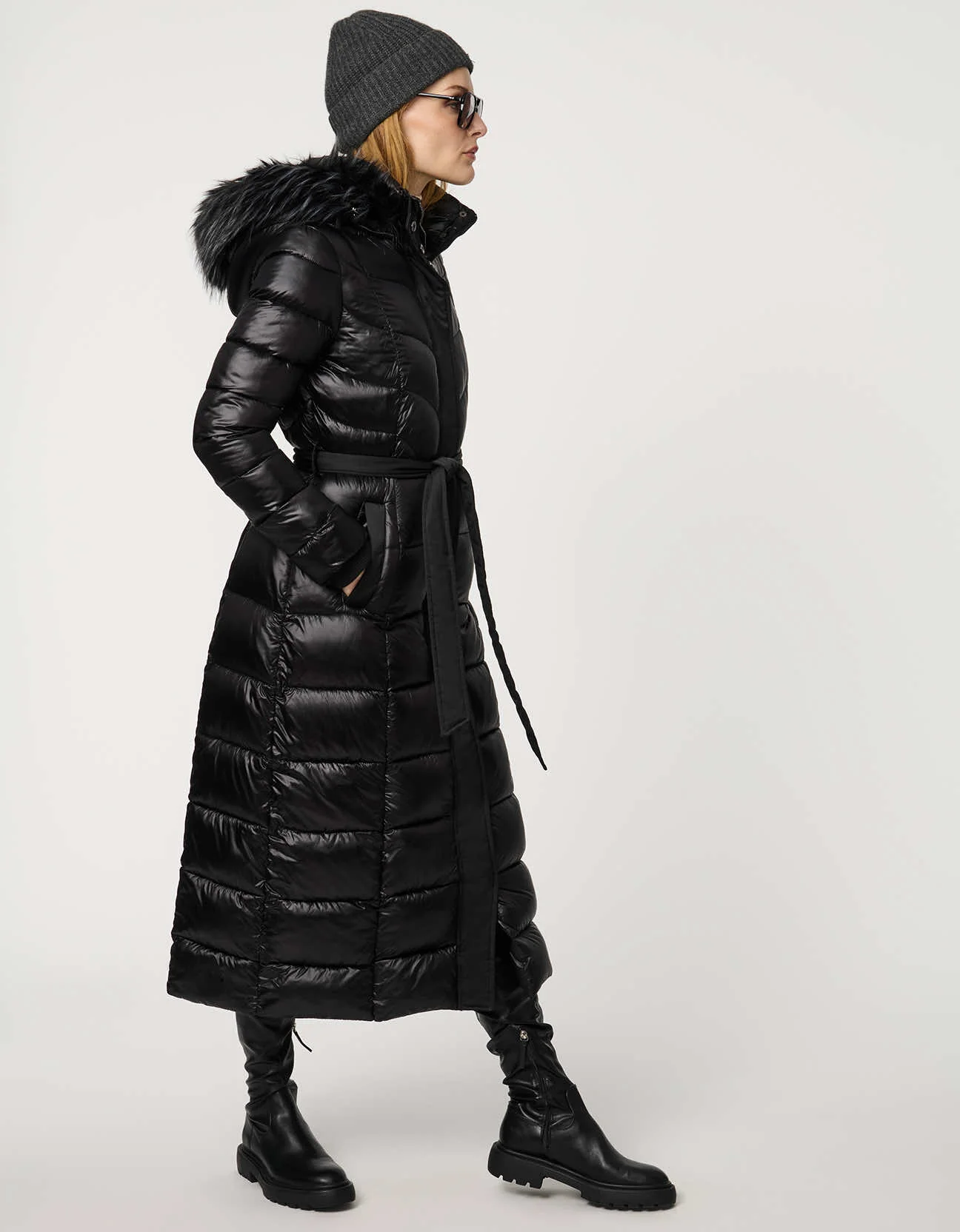 Jetsetter Vegan Fur Trim Long Puffer Coat - Image 4