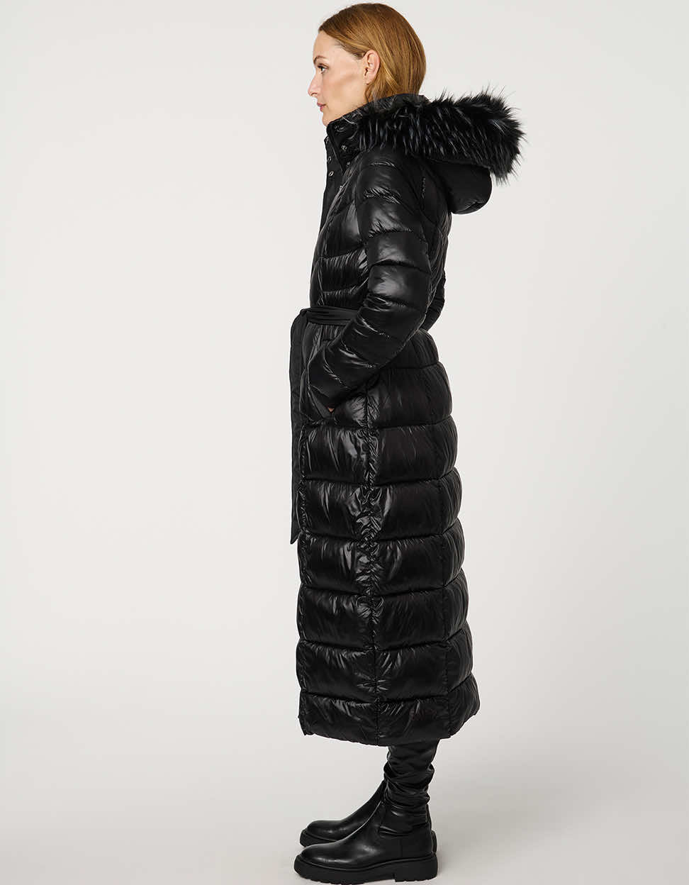 Jetsetter Vegan Fur Trim Long Puffer Coat - Image 5
