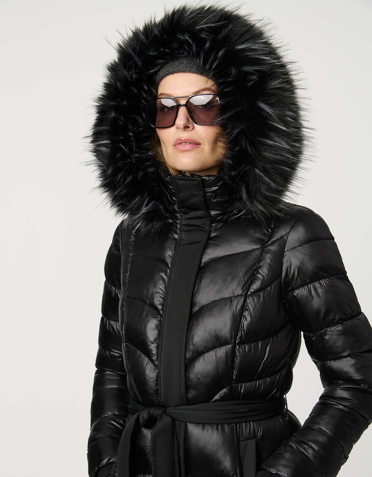 Jetsetter Vegan Fur Trim Long Puffer Coat - Image 7