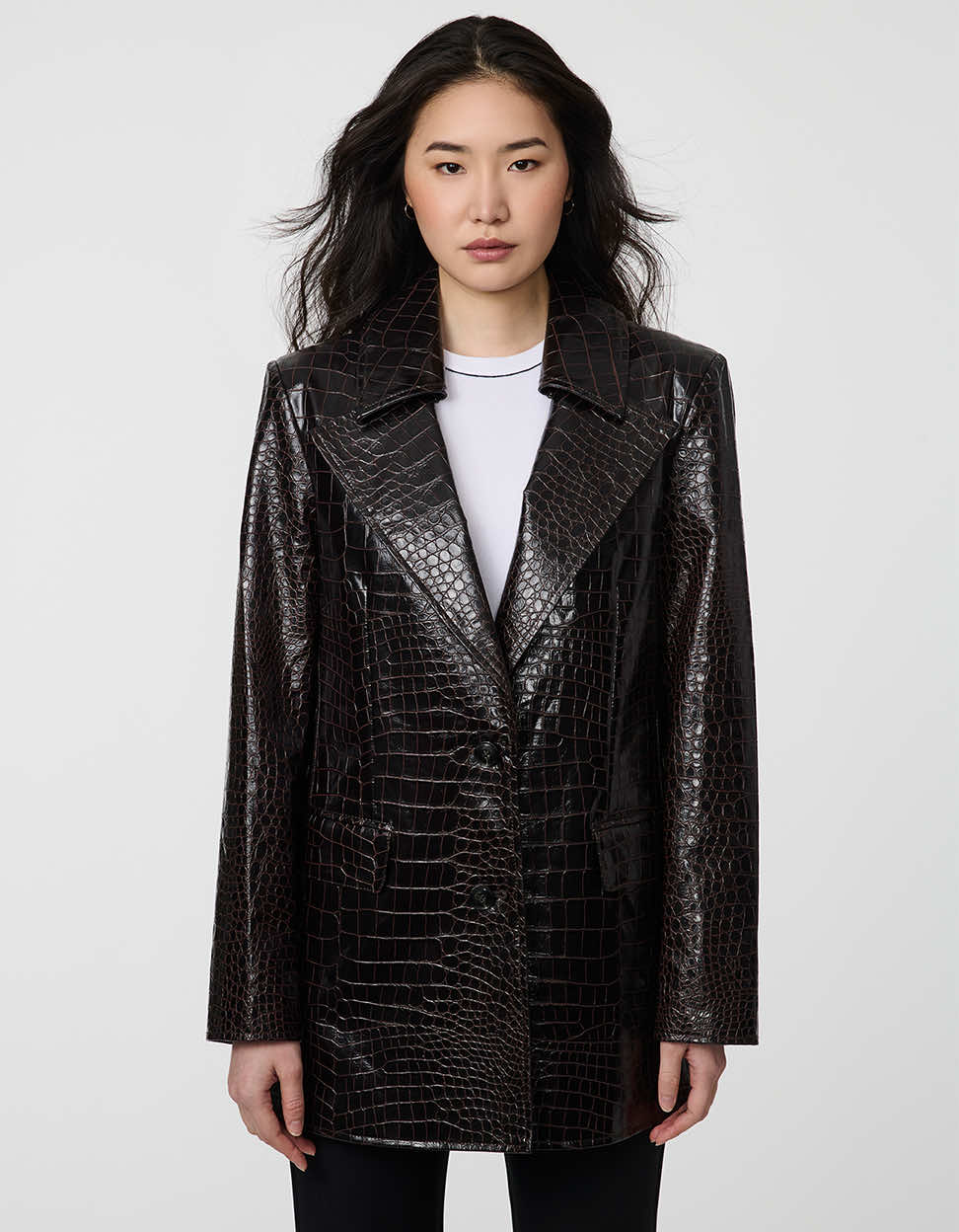 Langston Embossed Croc Blazer