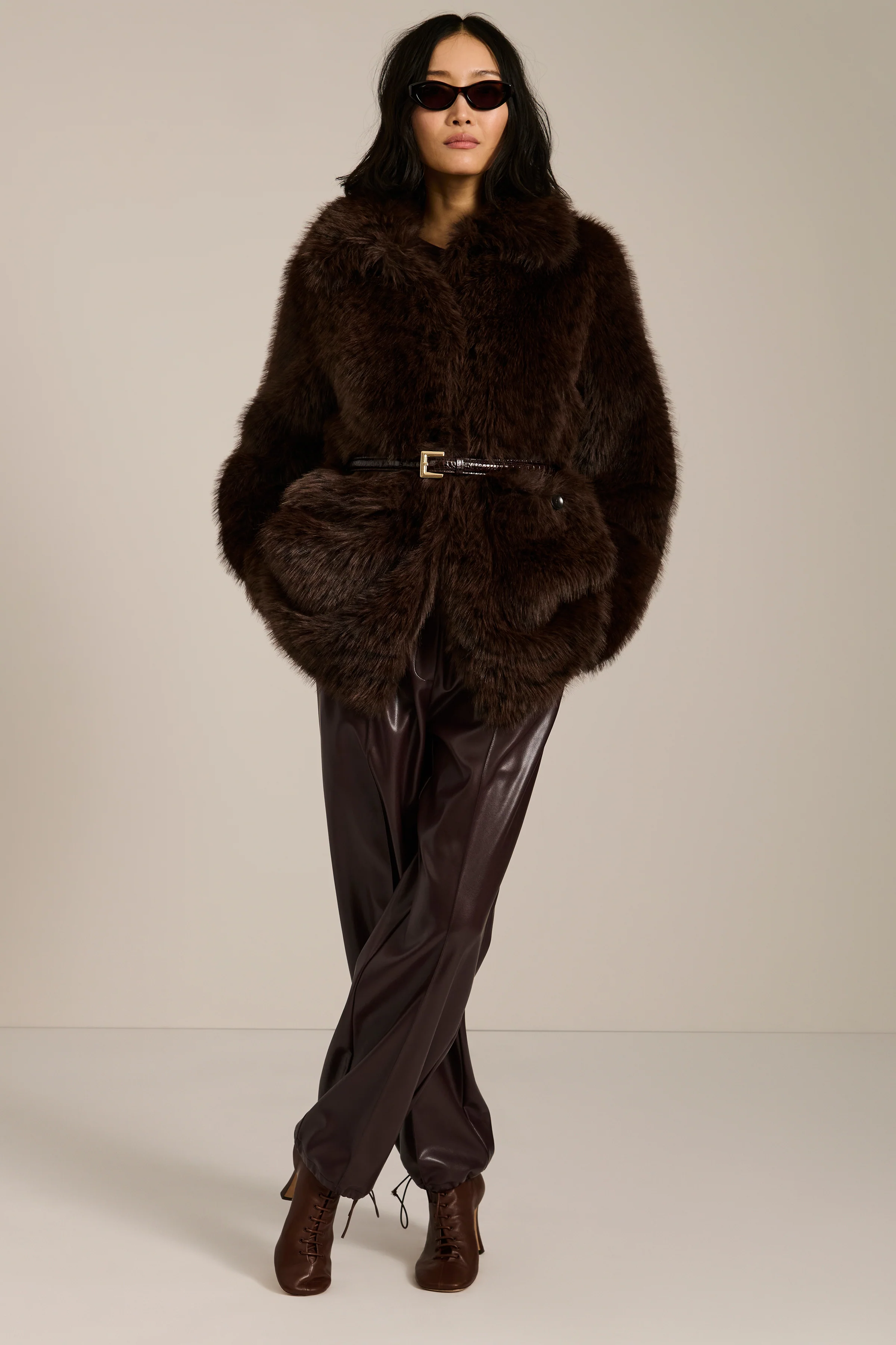 Margot Spotted Faux Fur Coat - Image 3