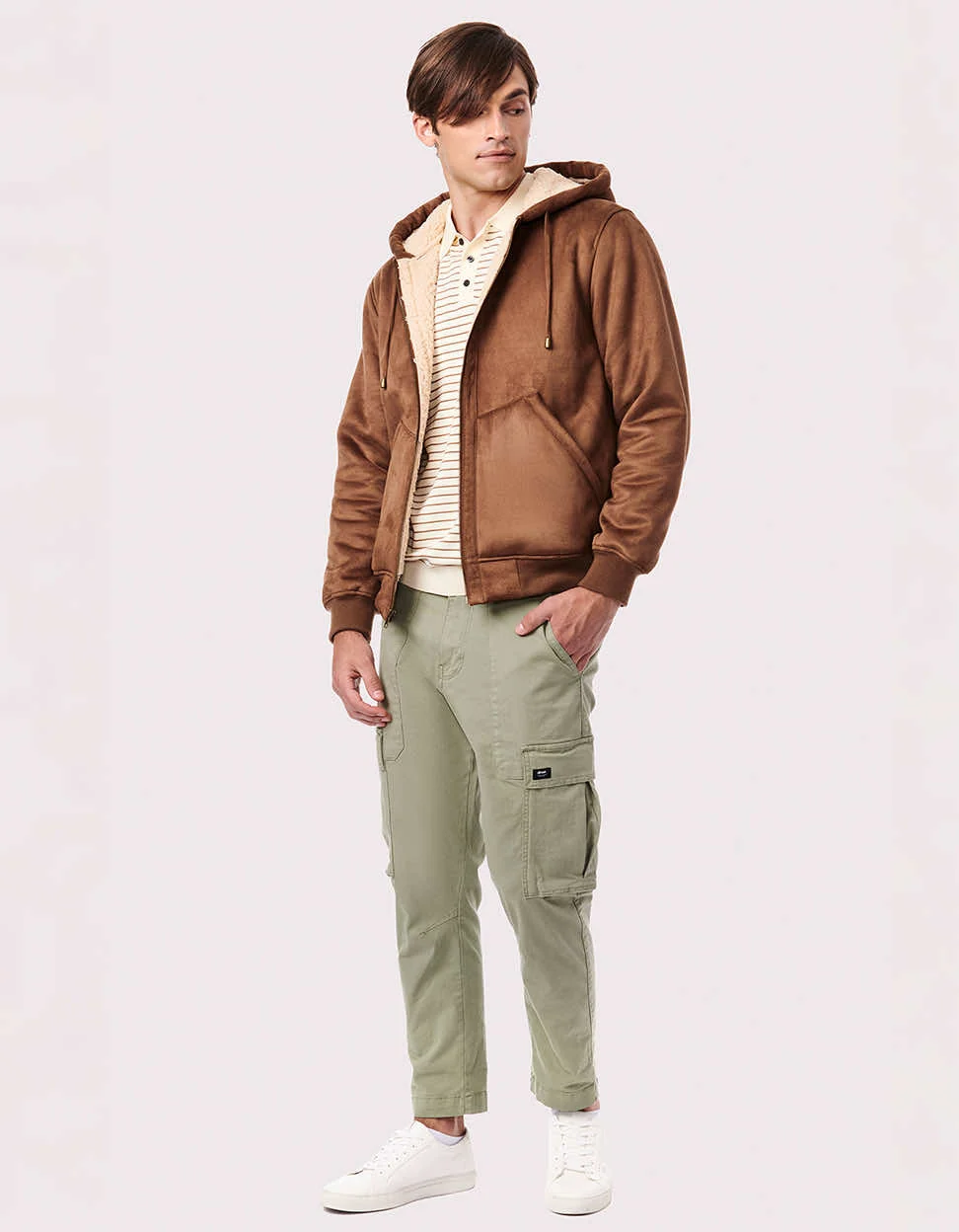 Men's Vegan Fur Hoodie Jacket - Image 2