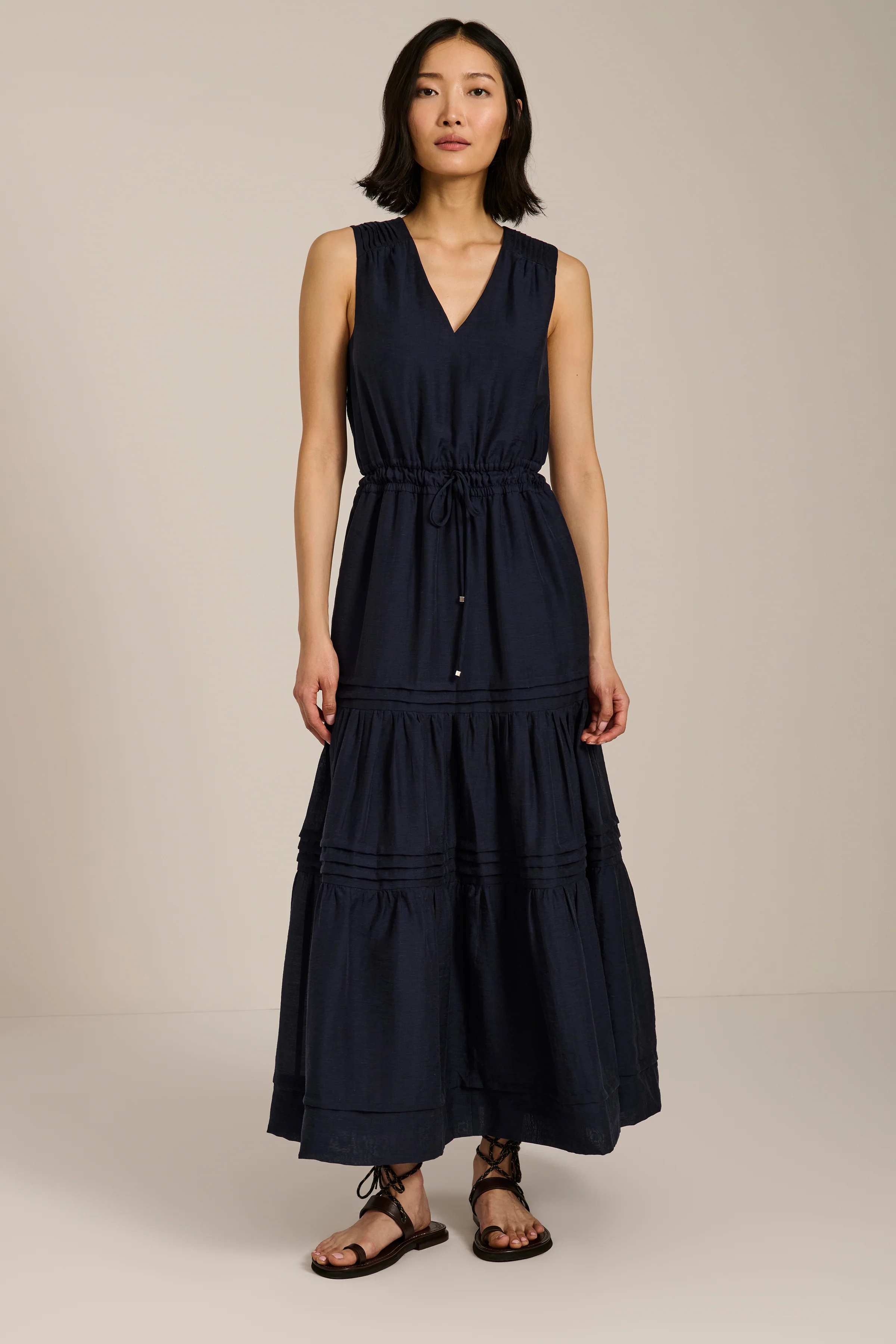 Pleated Maxi Tank Dress
