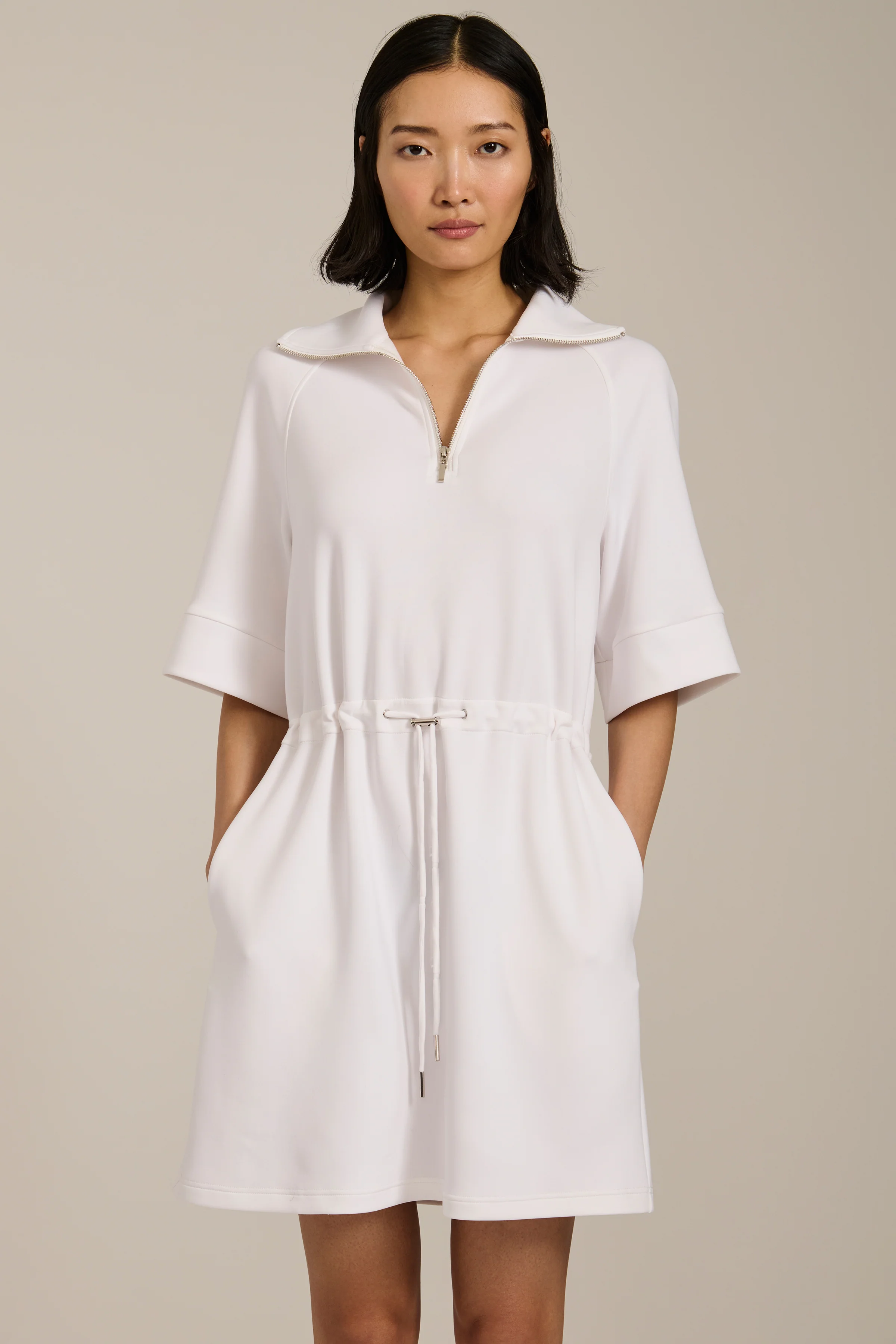 Quarter Zip Dress with Drawcord - Image 2