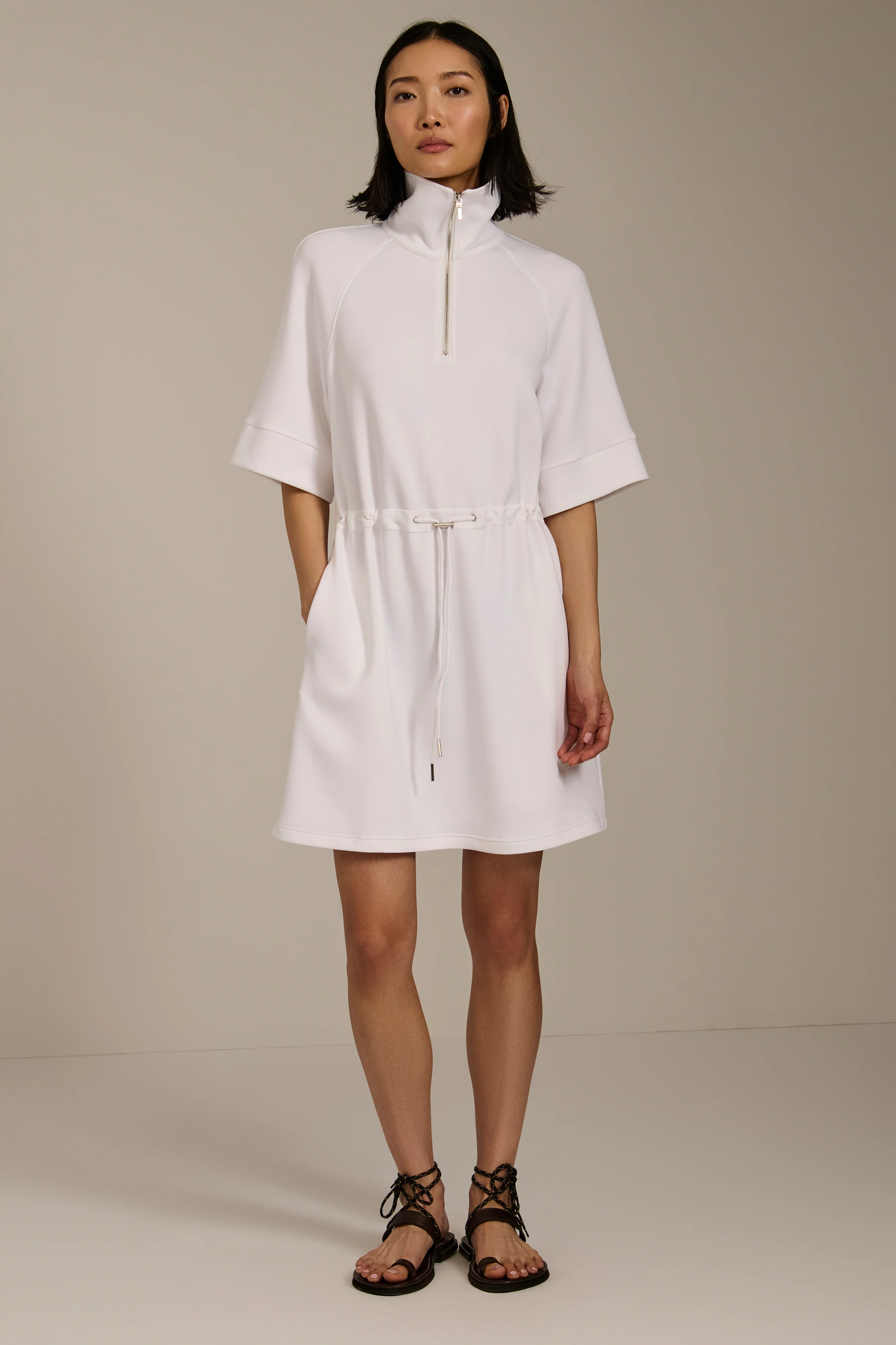 Quarter Zip Dress with Drawcord - Image 3