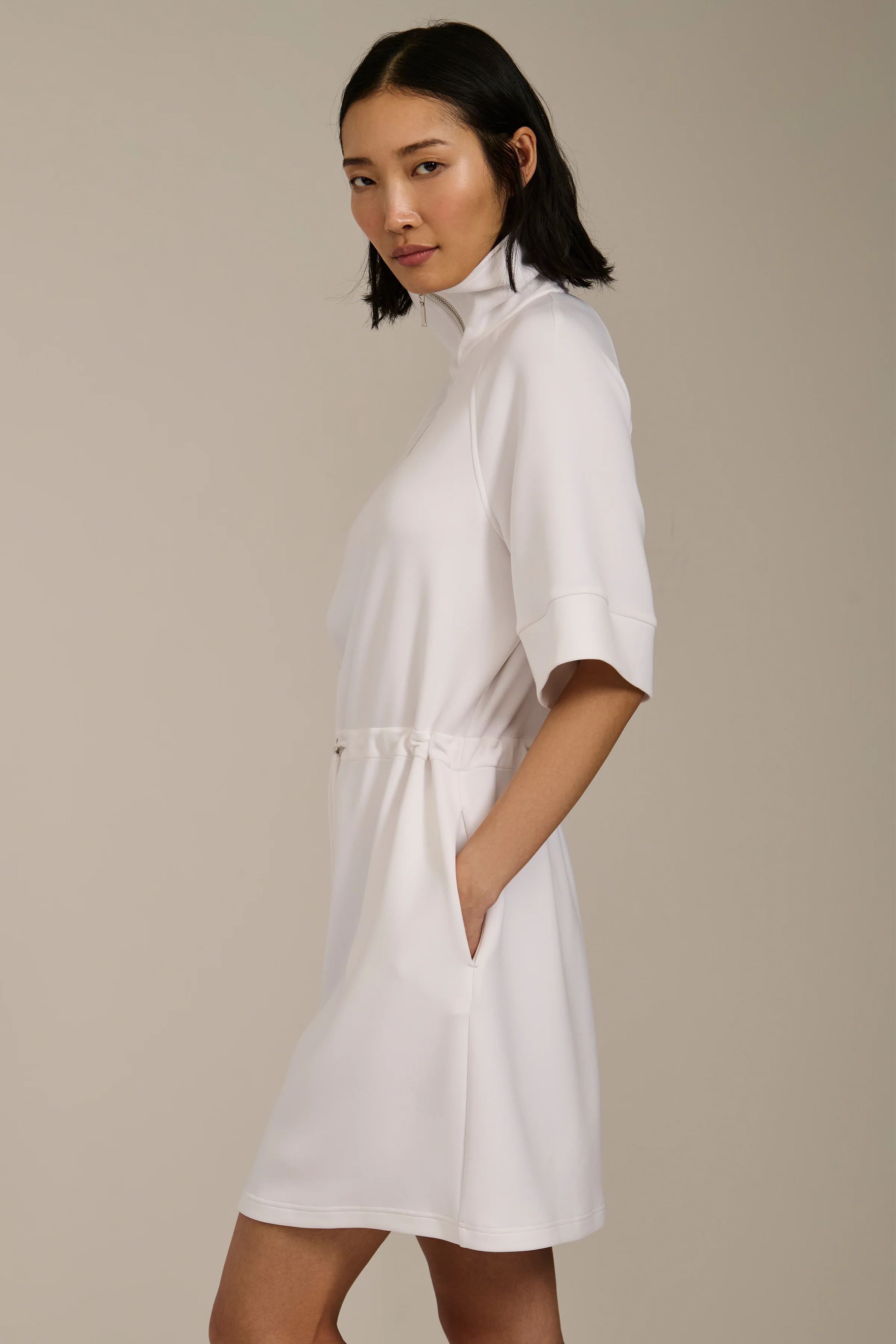 Quarter Zip Dress with Drawcord - Image 5