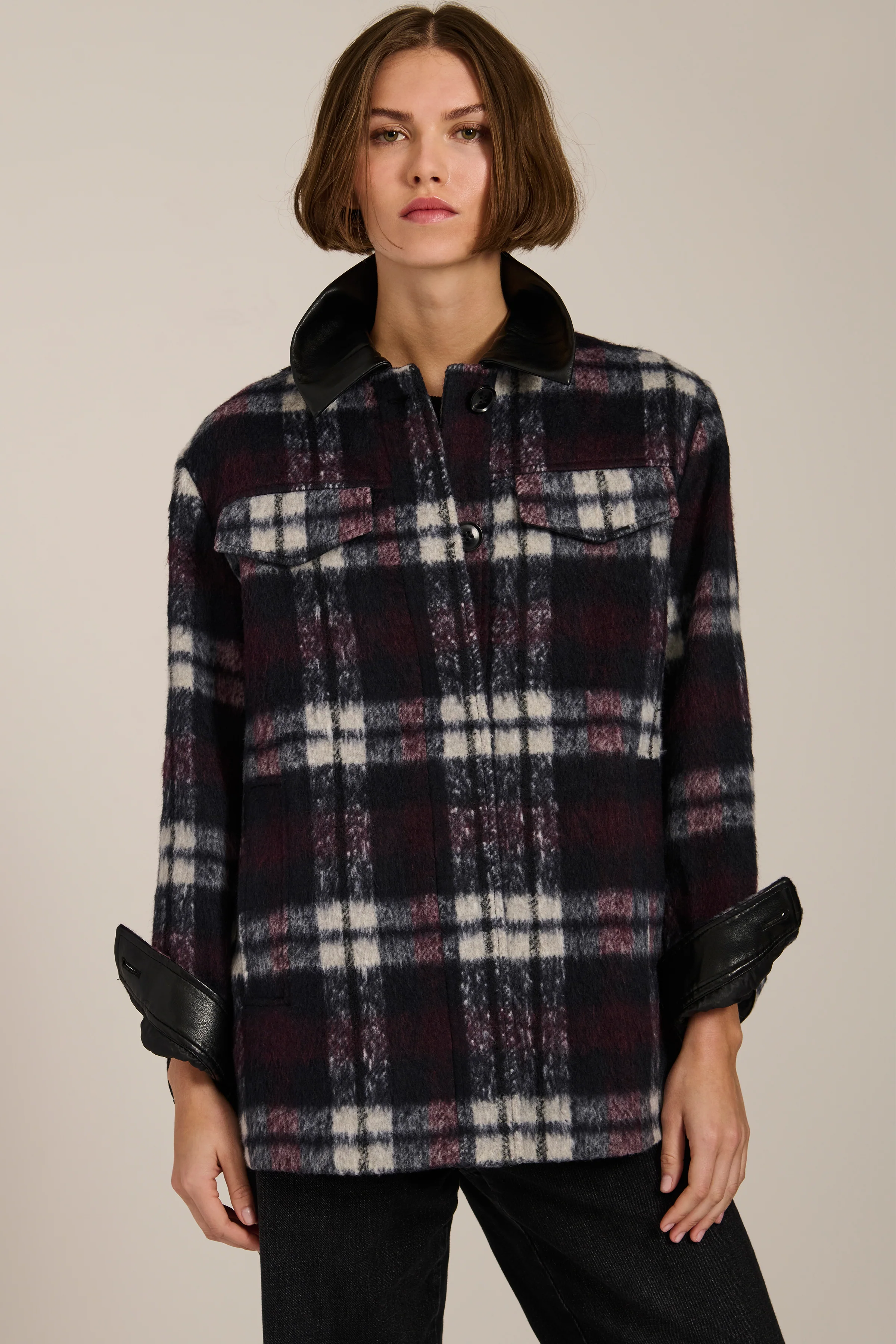 Quinn Brushed Plaid Shirt Jacket - Image 3