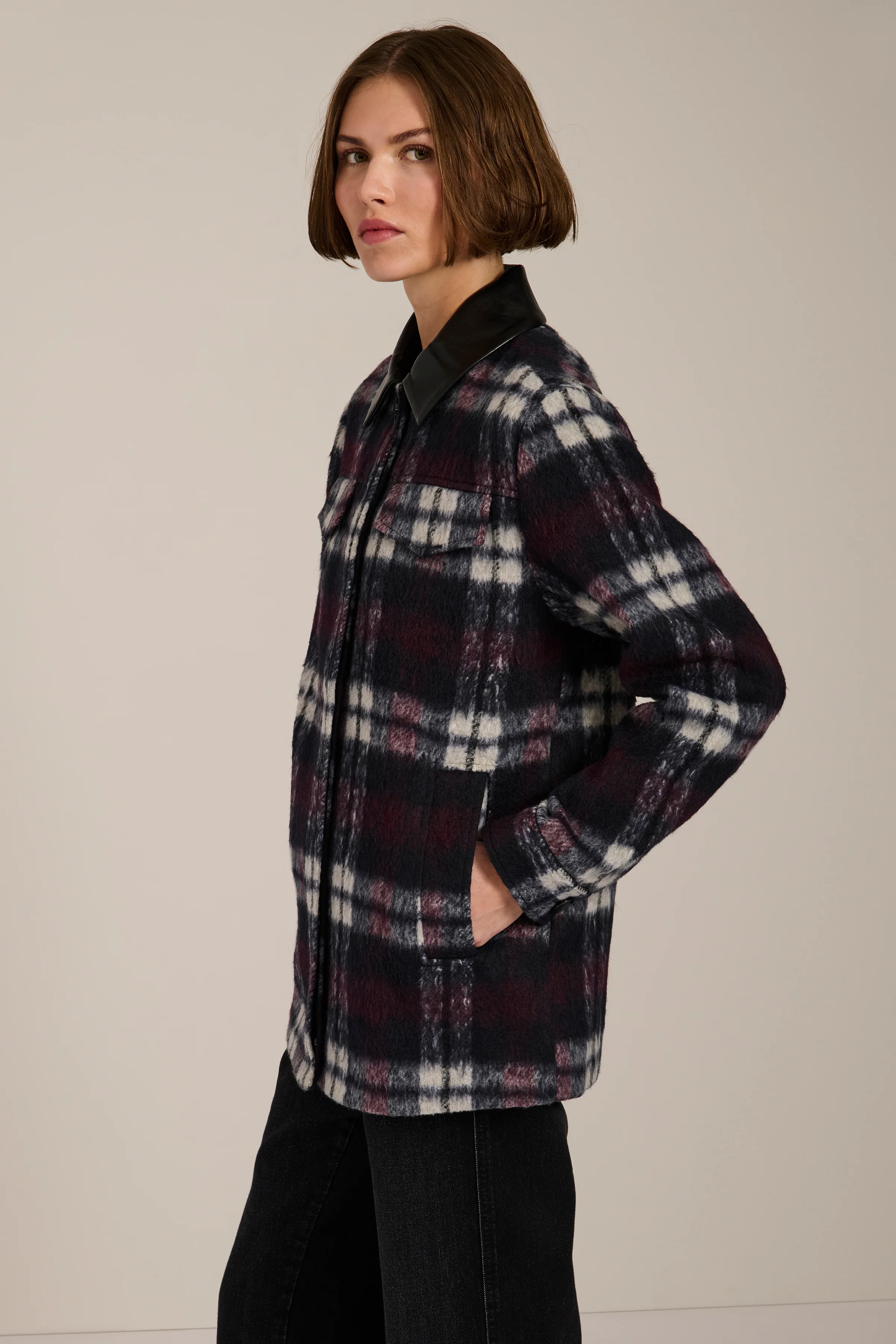 Quinn Brushed Plaid Shirt Jacket - Image 5