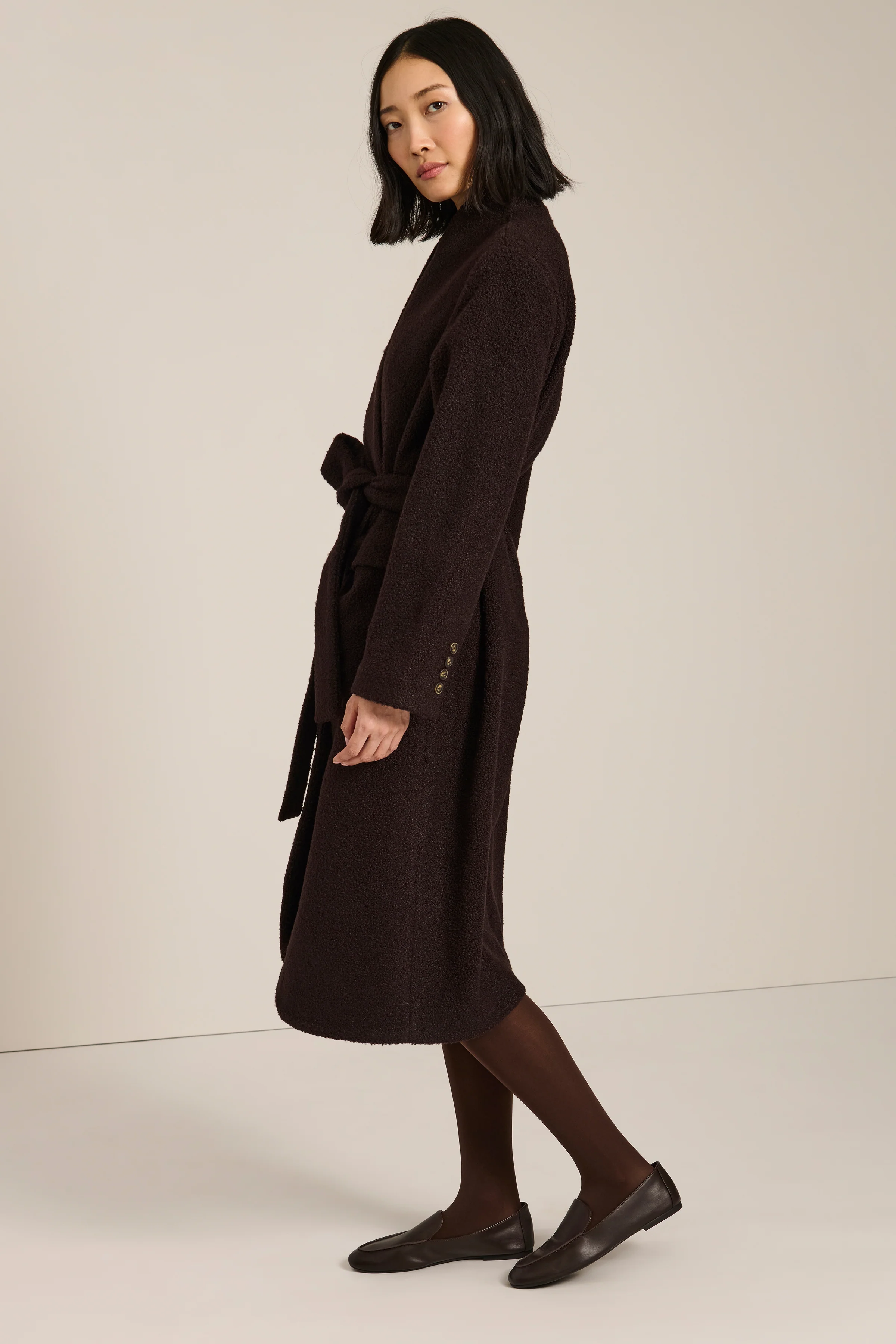 Sinclair Belted Bouclé Wrap Coat - Image 3
