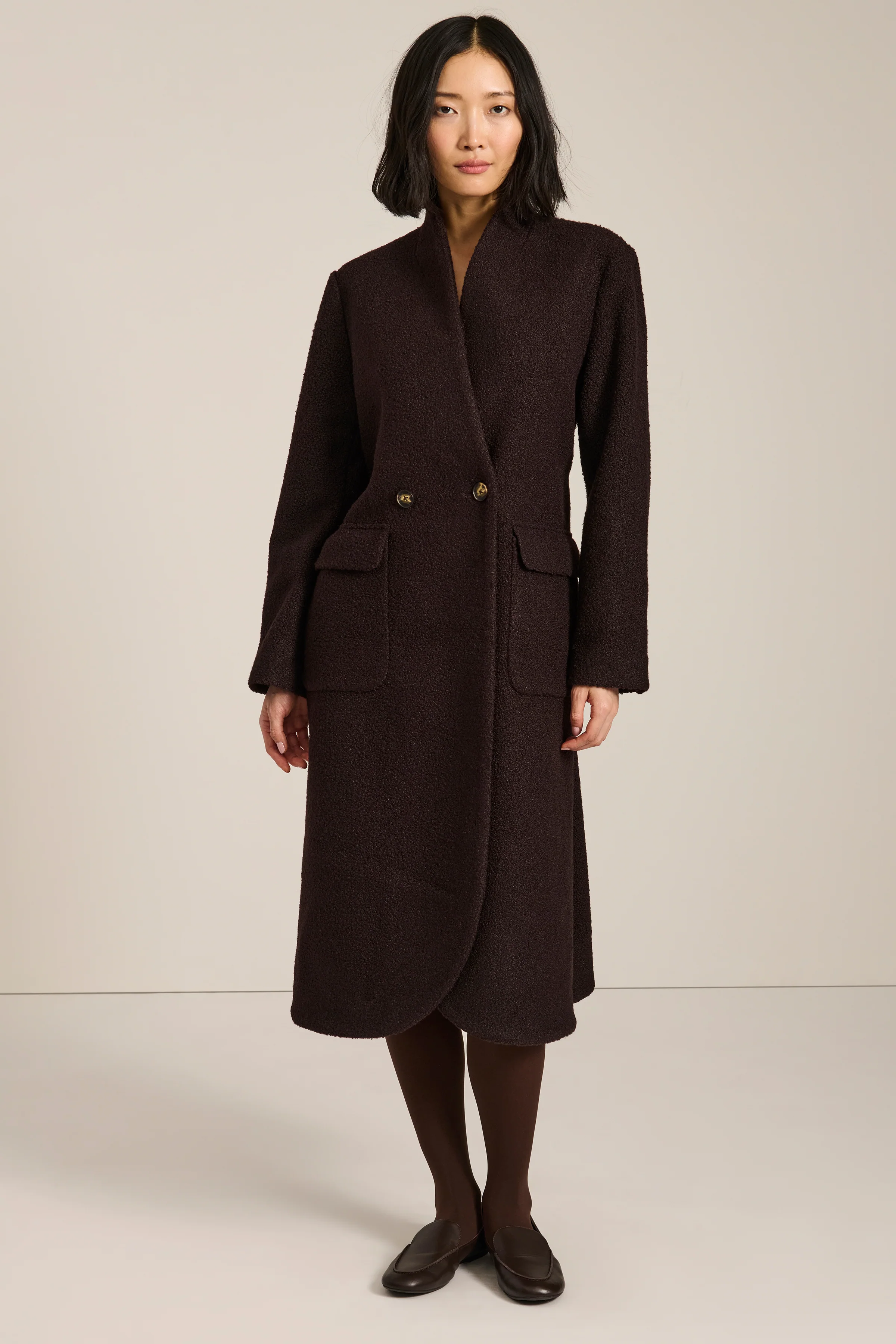 Sinclair Belted Bouclé Wrap Coat - Image 6