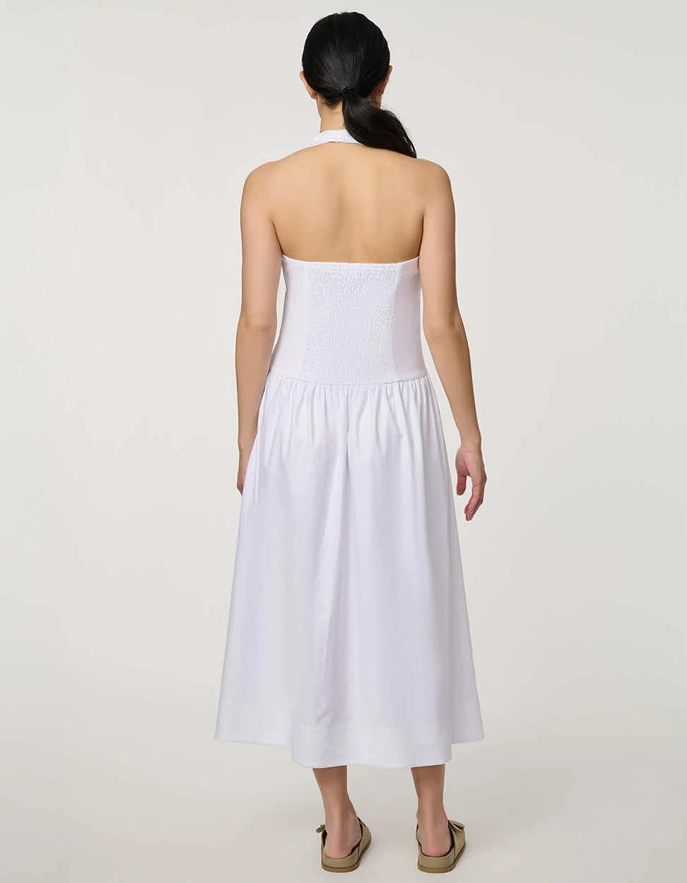 Stretch Linen Halter Dress - Image 5