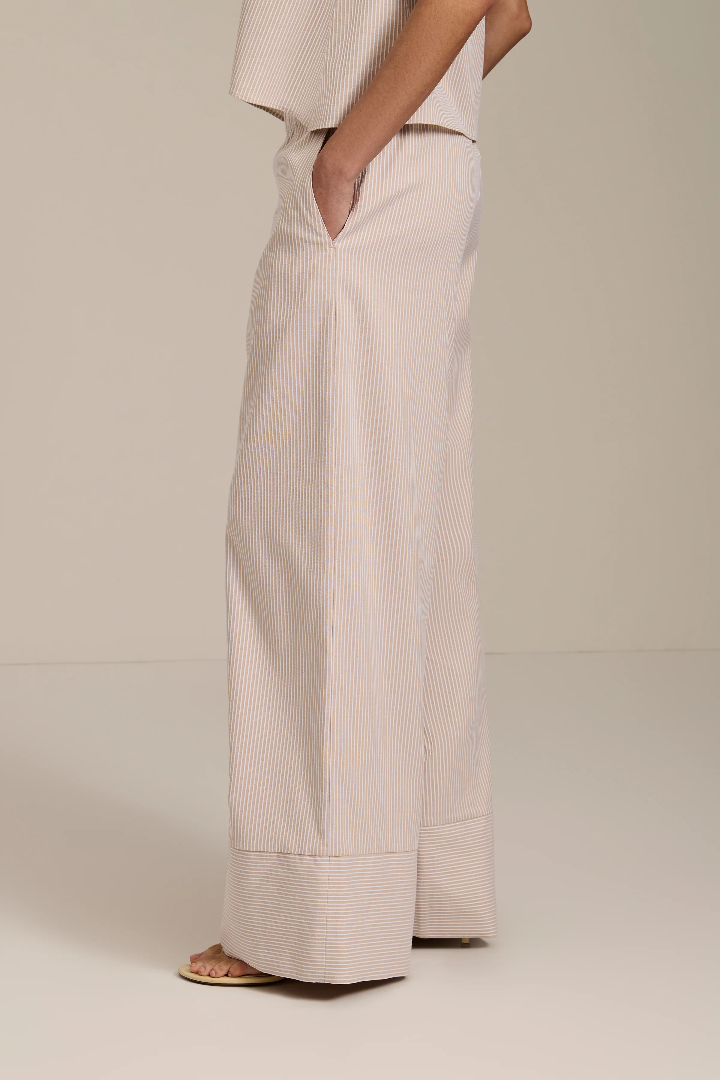 Striped Elastic Waist Wide Leg Pant - Image 2