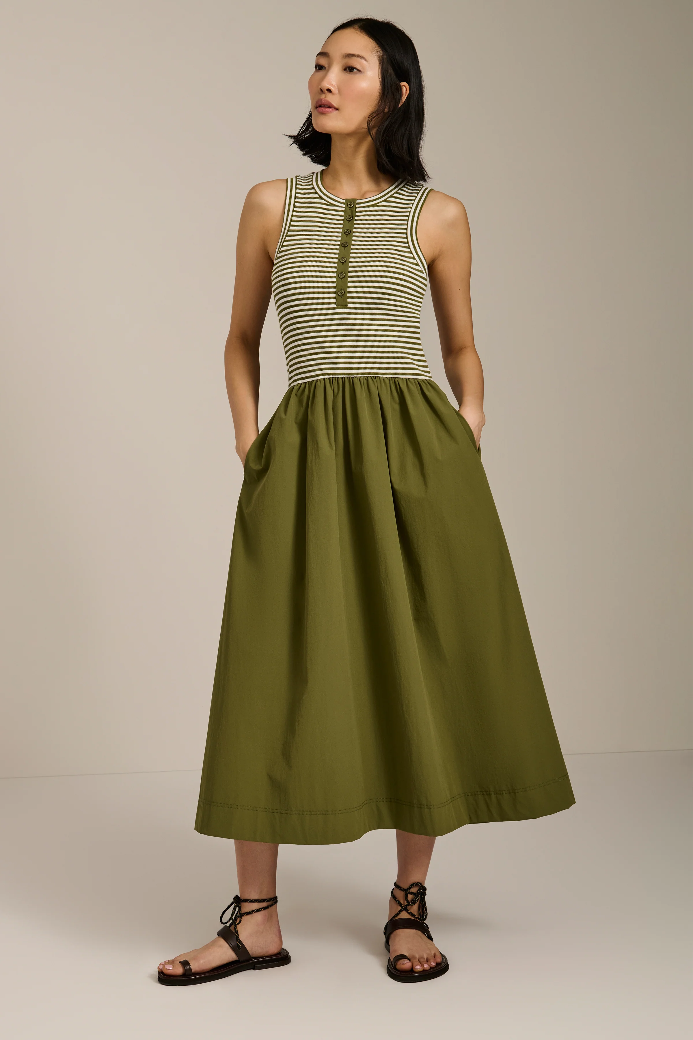Striped Sleeveless Midi Dress - Image 3