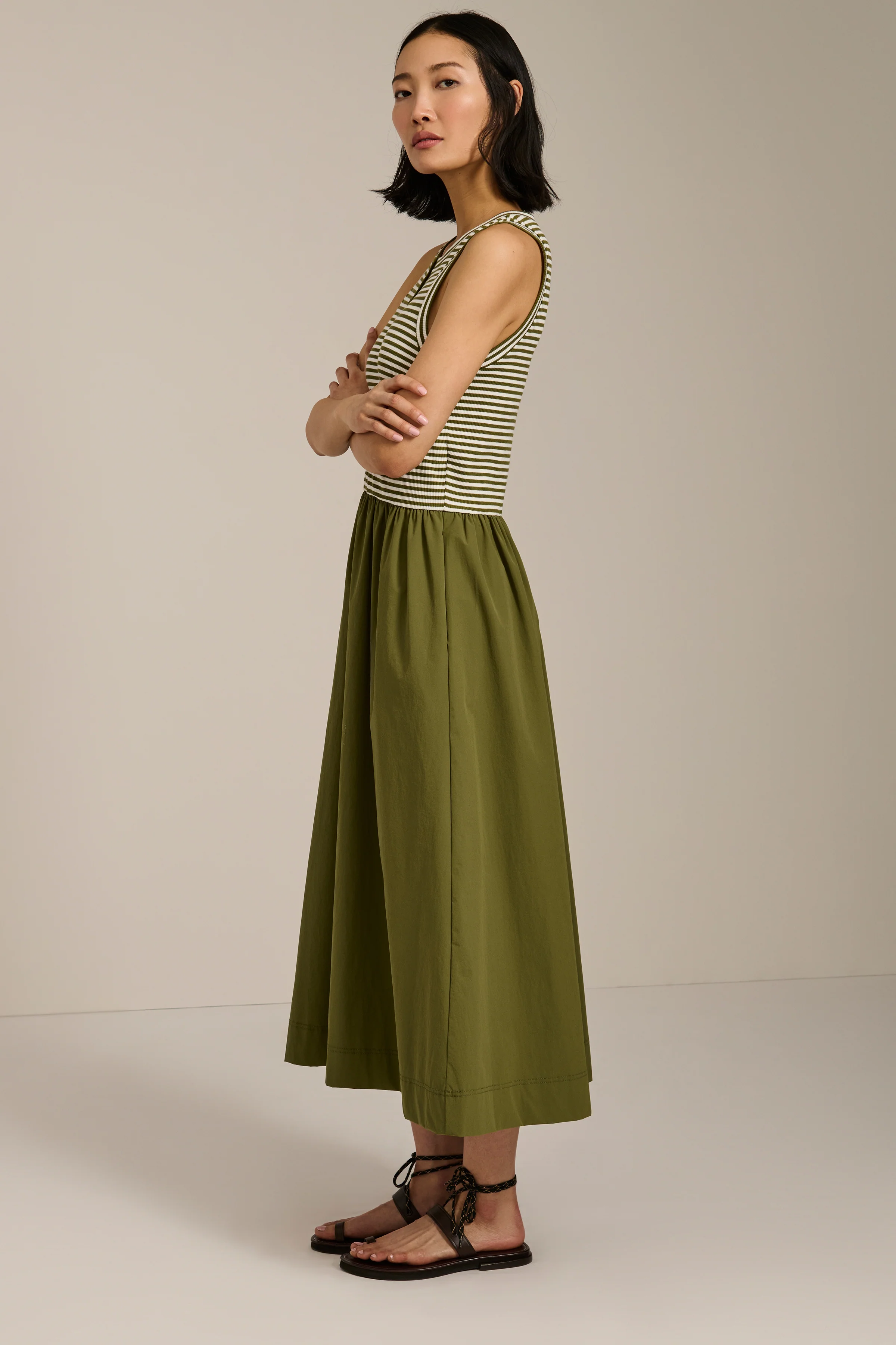 Striped Sleeveless Midi Dress - Image 4
