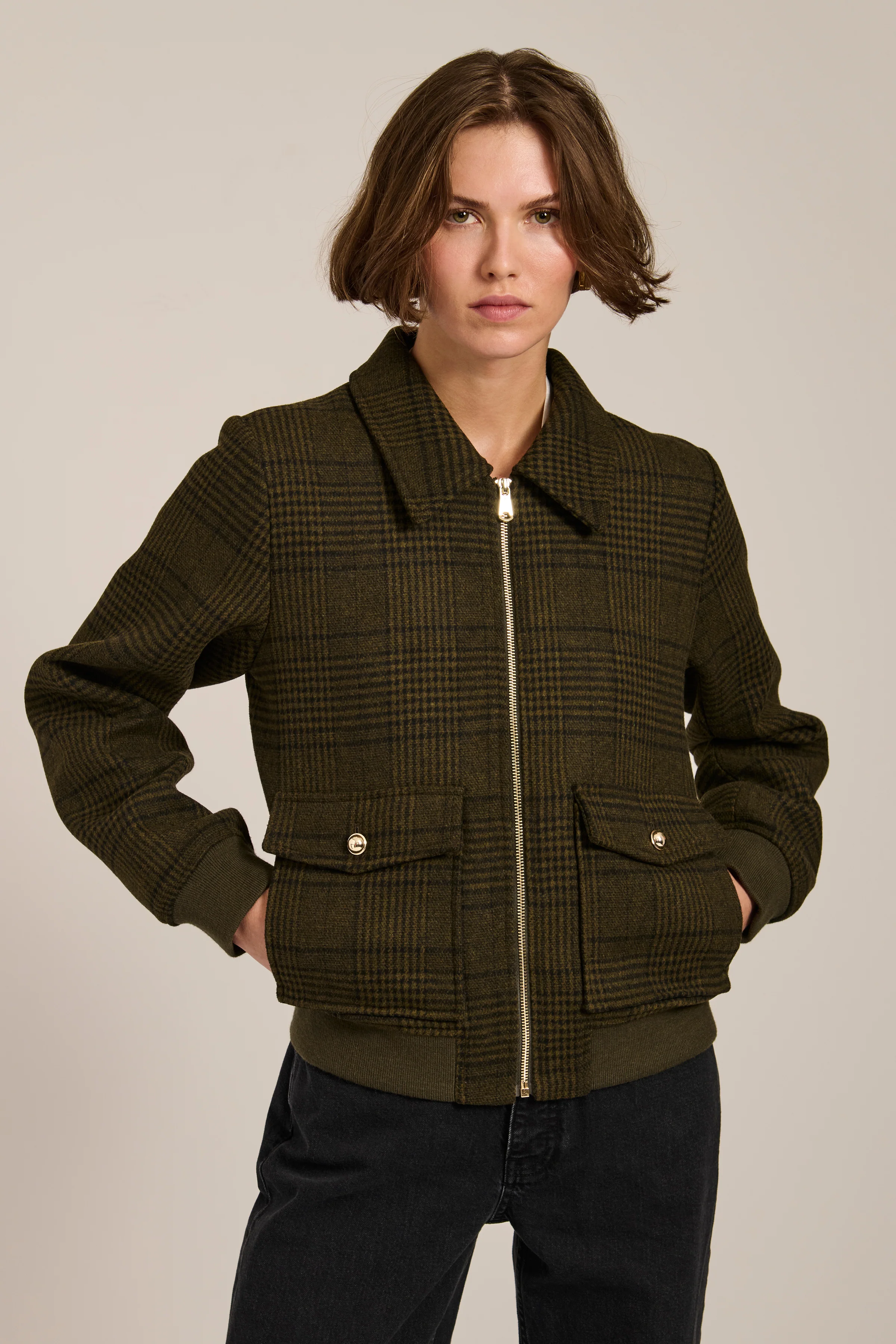 Village Plaid Utility Bomber